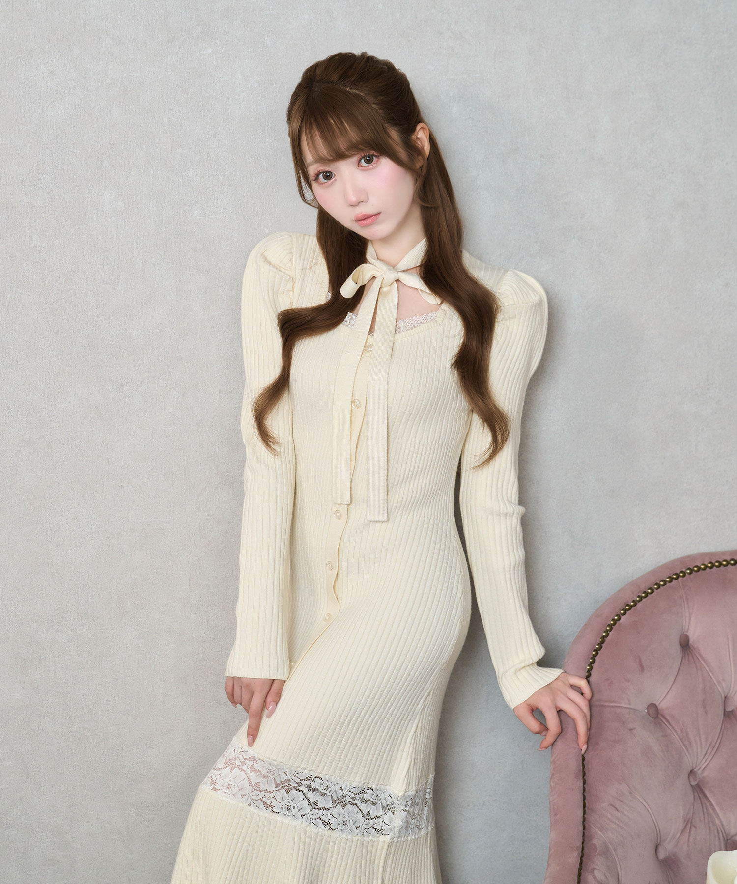 Mermaid lace knit dress