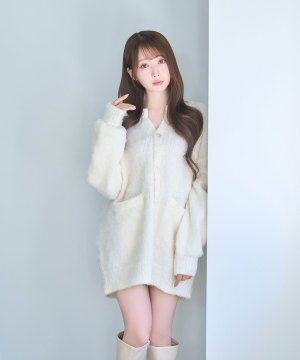 Shaggy knit cardie