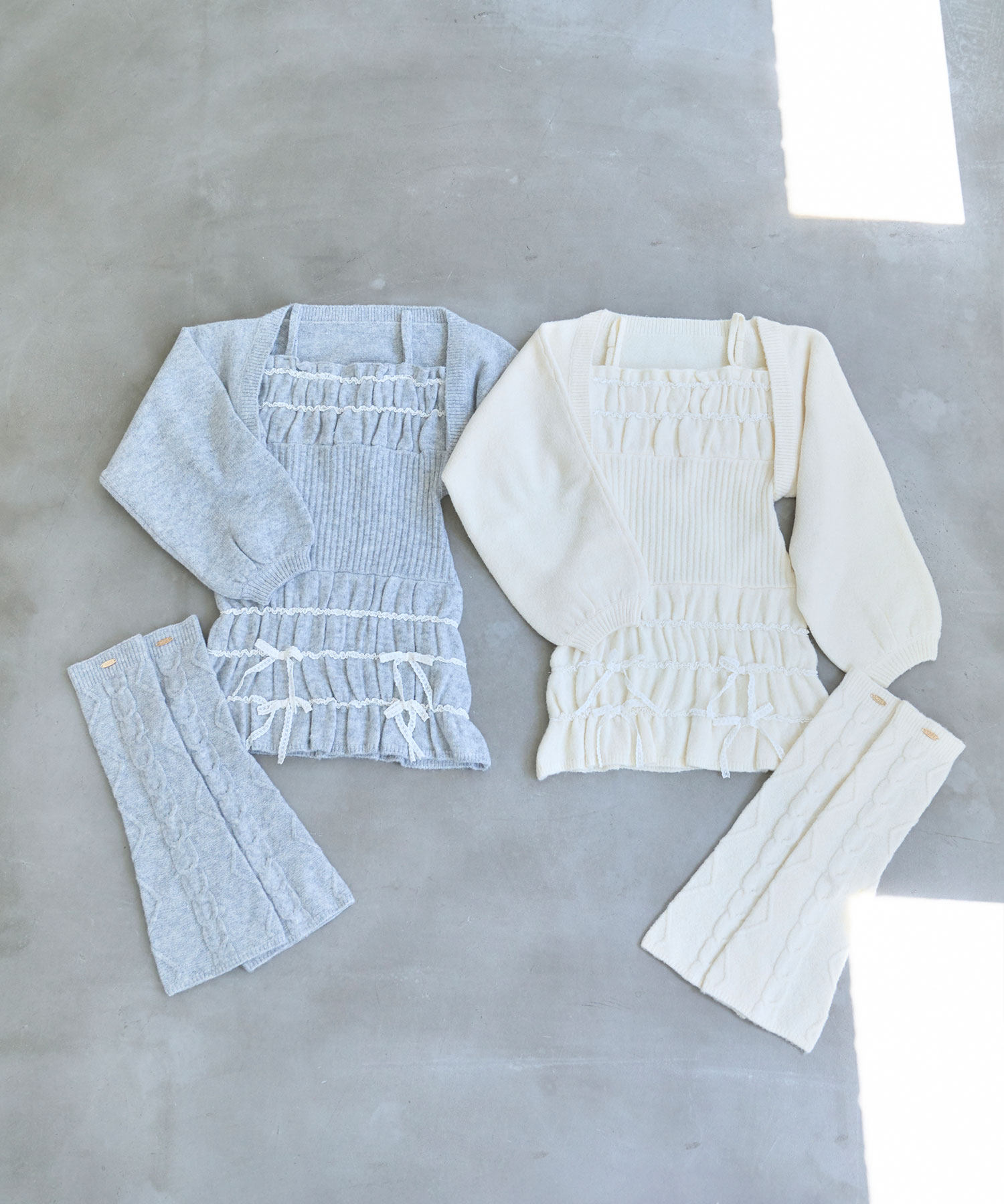 Scrunch cami o/p cardie set