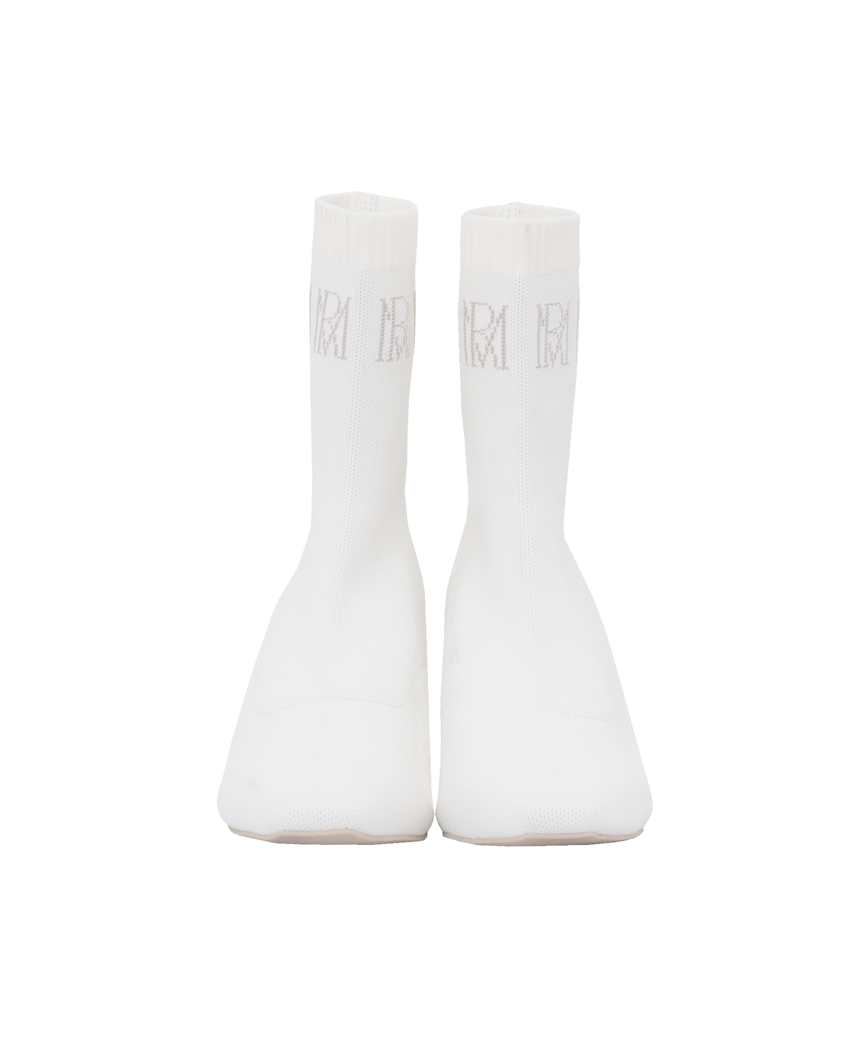 Logo knitting short boots