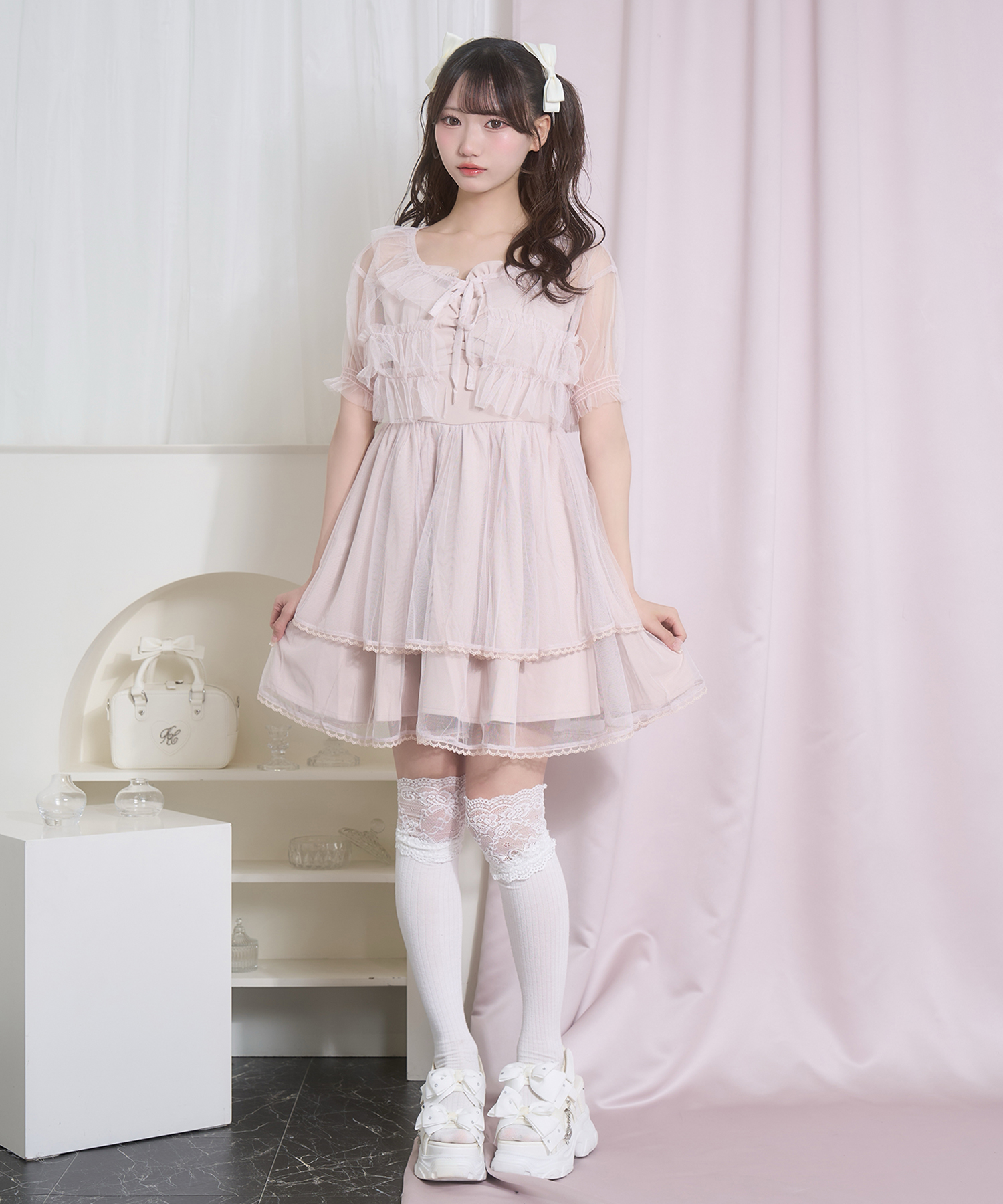 チュールガウンキャミワンピセット