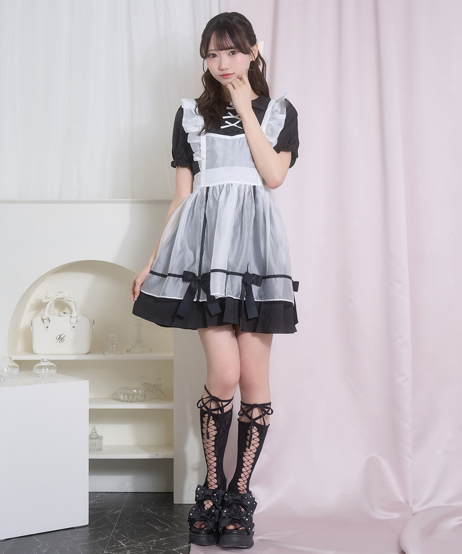 シアーエプロンセットワンピース