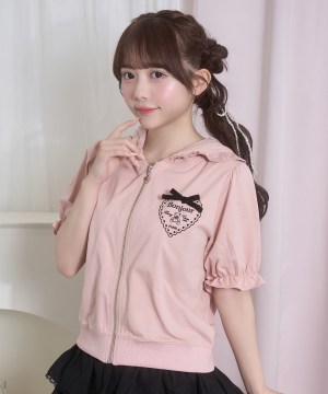 ハートフレームフロッキージップパーカー
