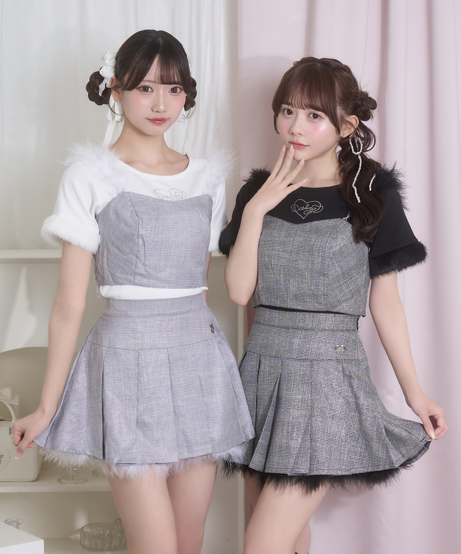 ポイントフェザーラメチェックセットアップ