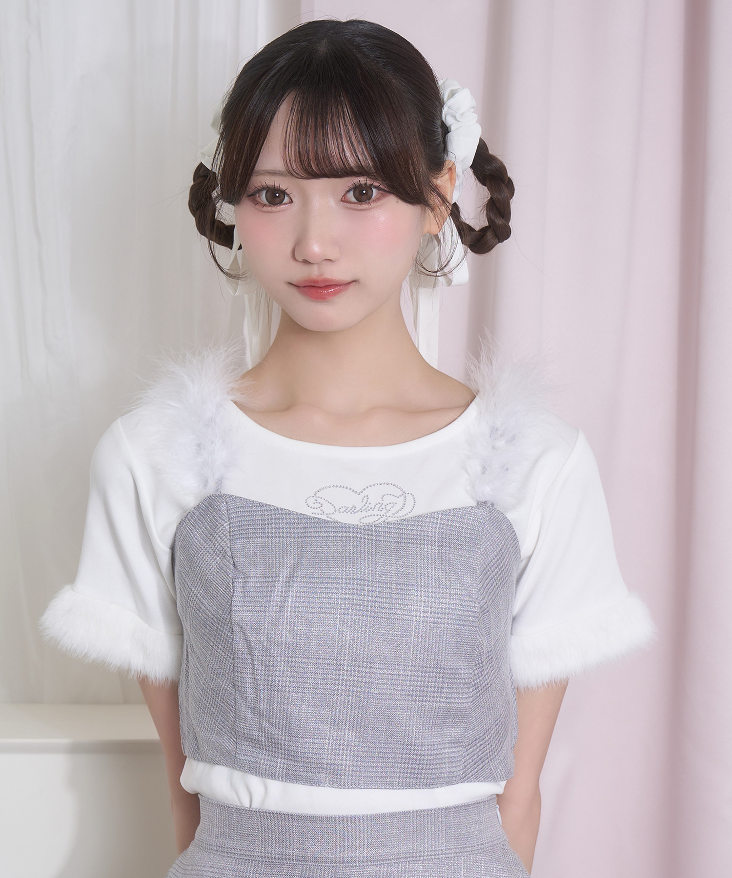 ポイントフェザーラメチェックセットアップ