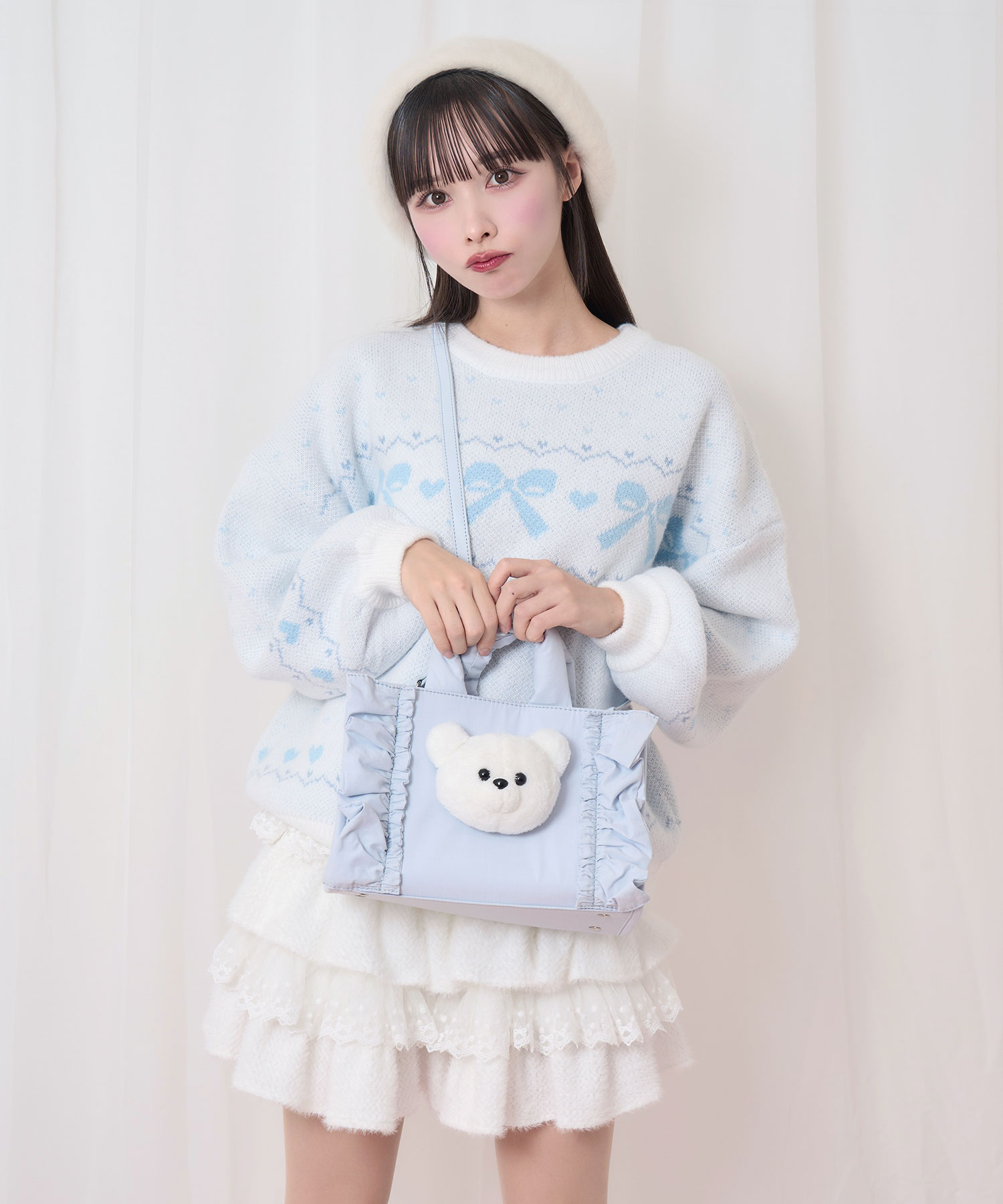 シナモンパッチフリルトートバッグ