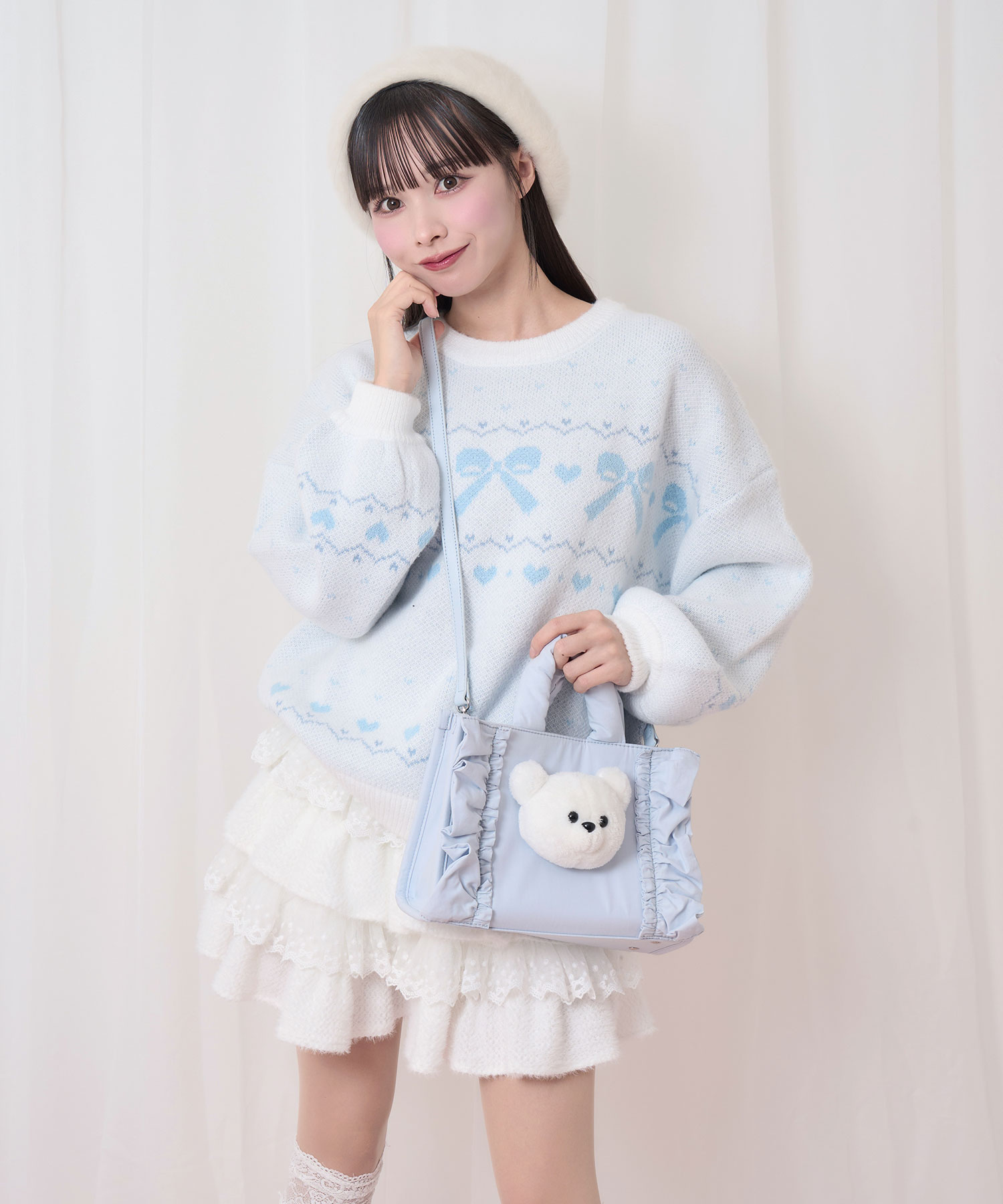 シナモンパッチフリルトートバッグ