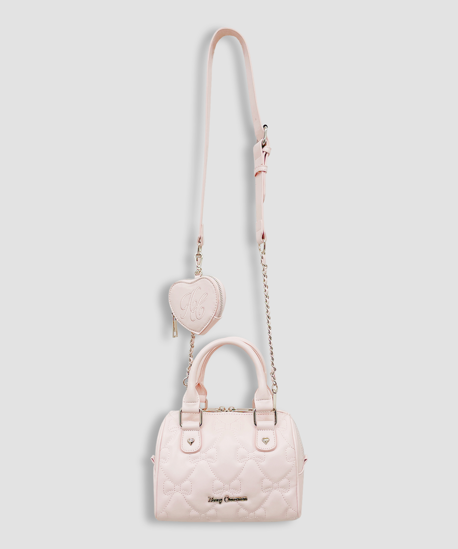 リボンキルティングミニボストンバッグ