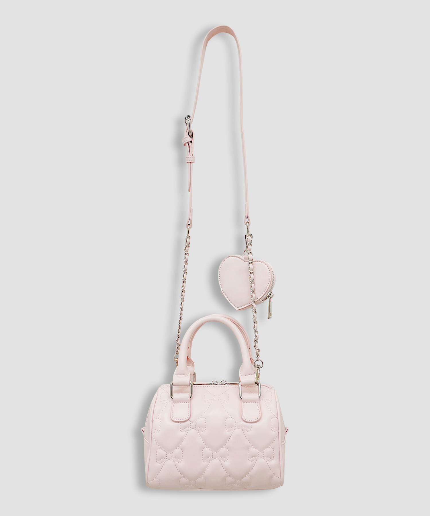 リボンキルティングミニボストンバッグ