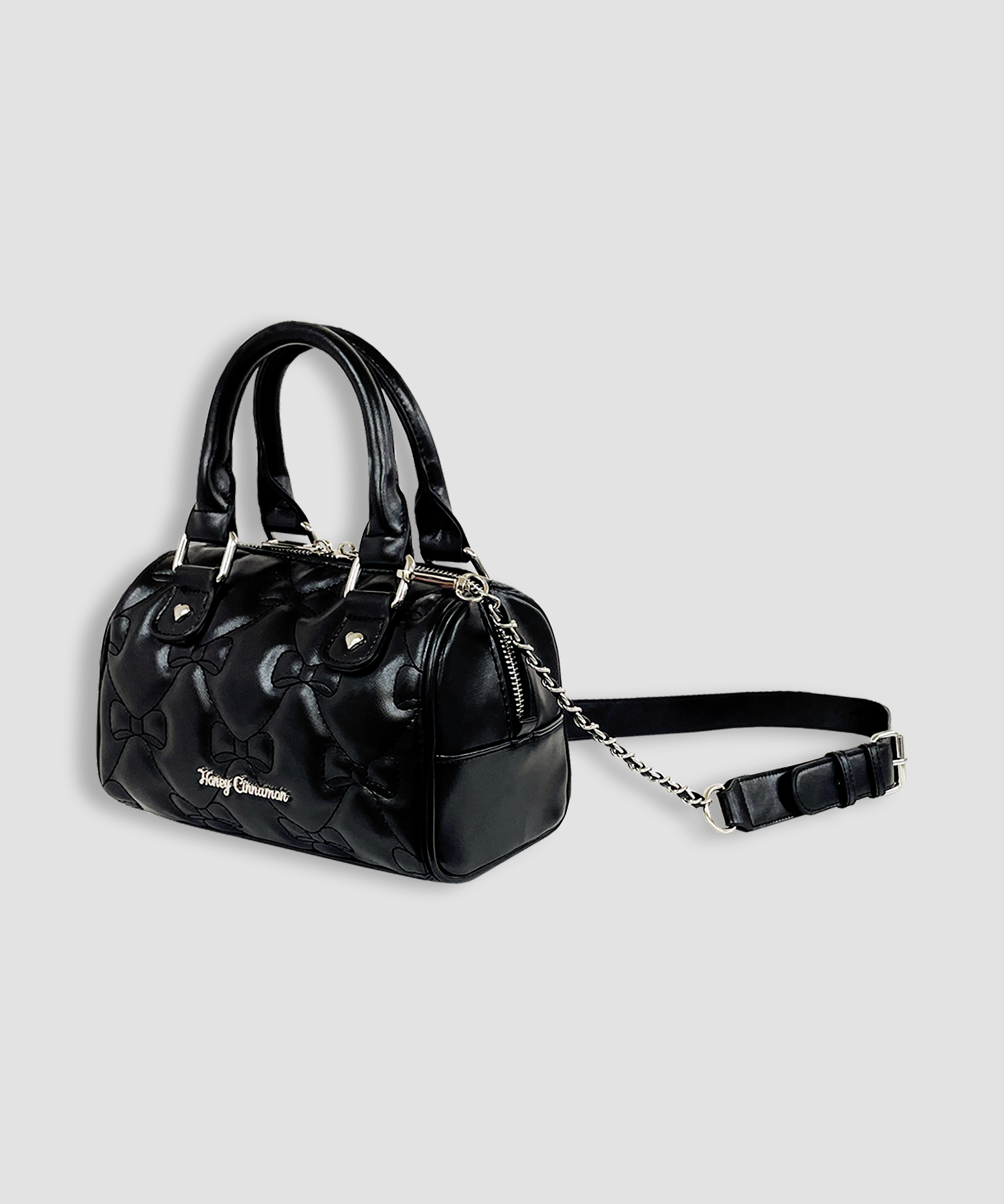 リボンキルティングミニボストンバッグ