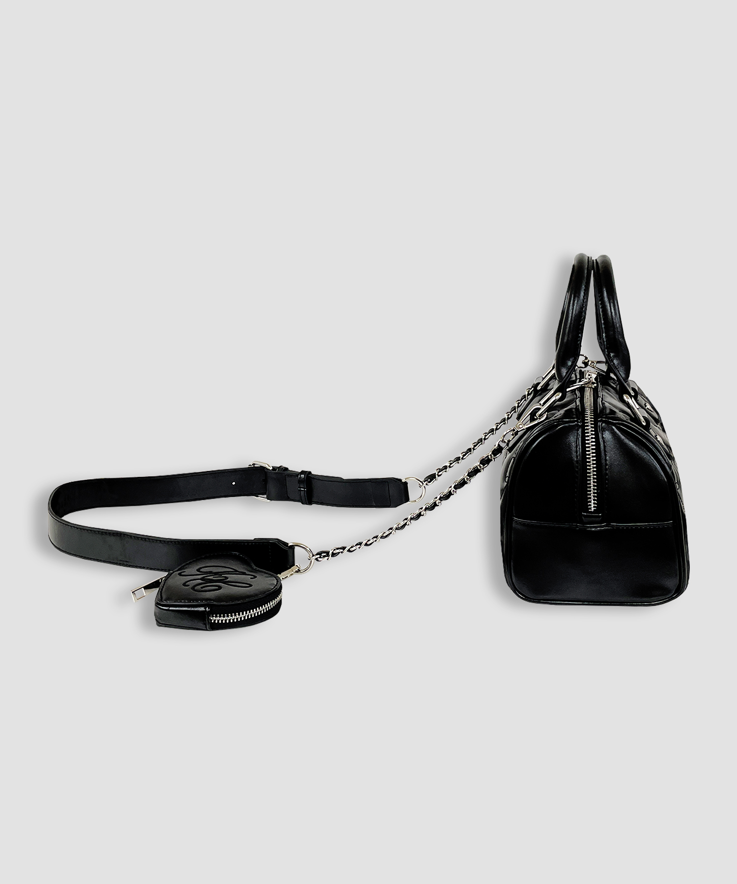 リボンキルティングミニボストンバッグ