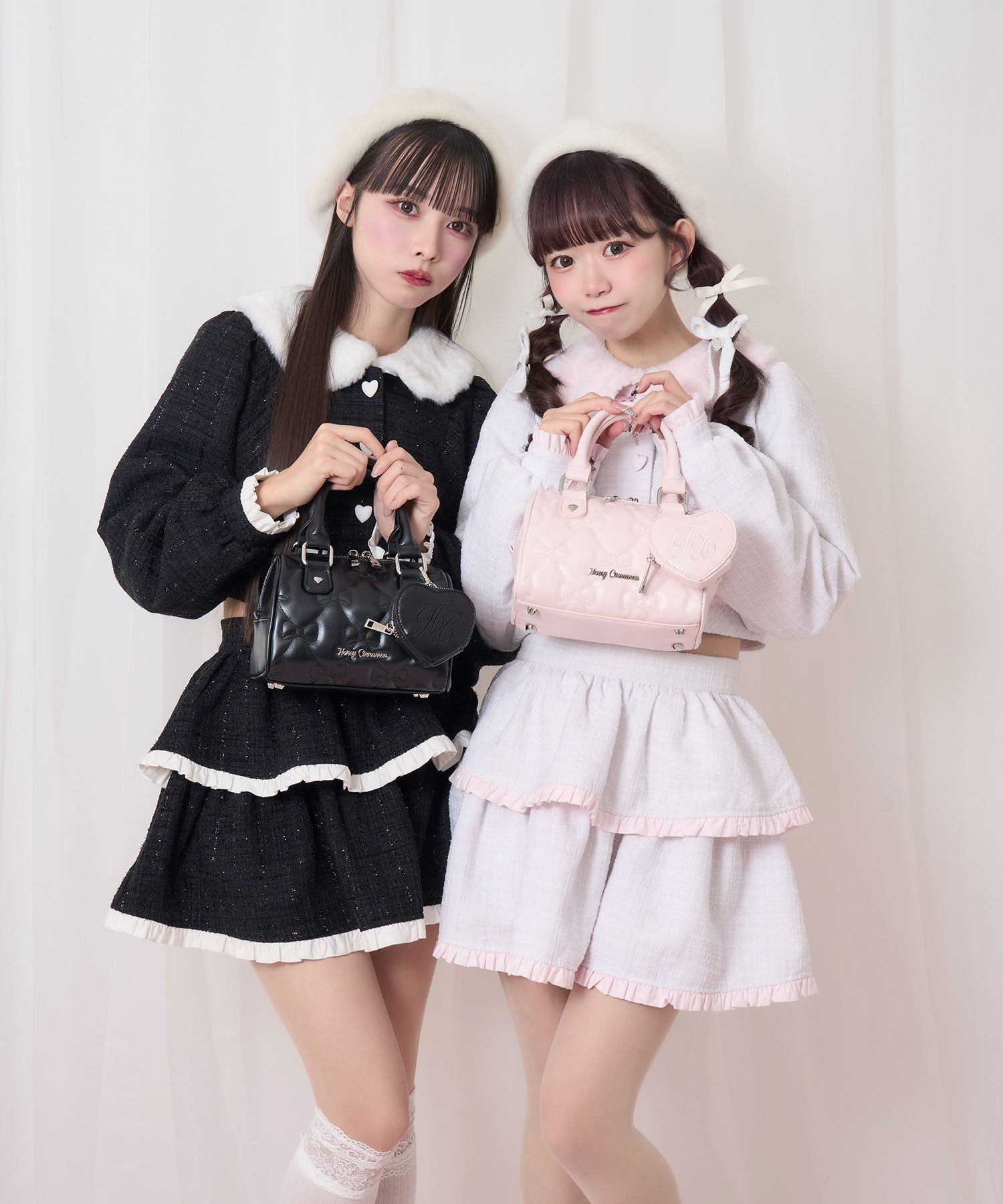 リボンキルティングミニボストンバッグ