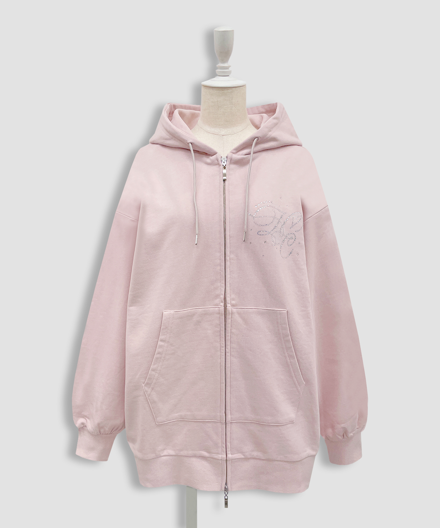 羽ビジュージップパーカー