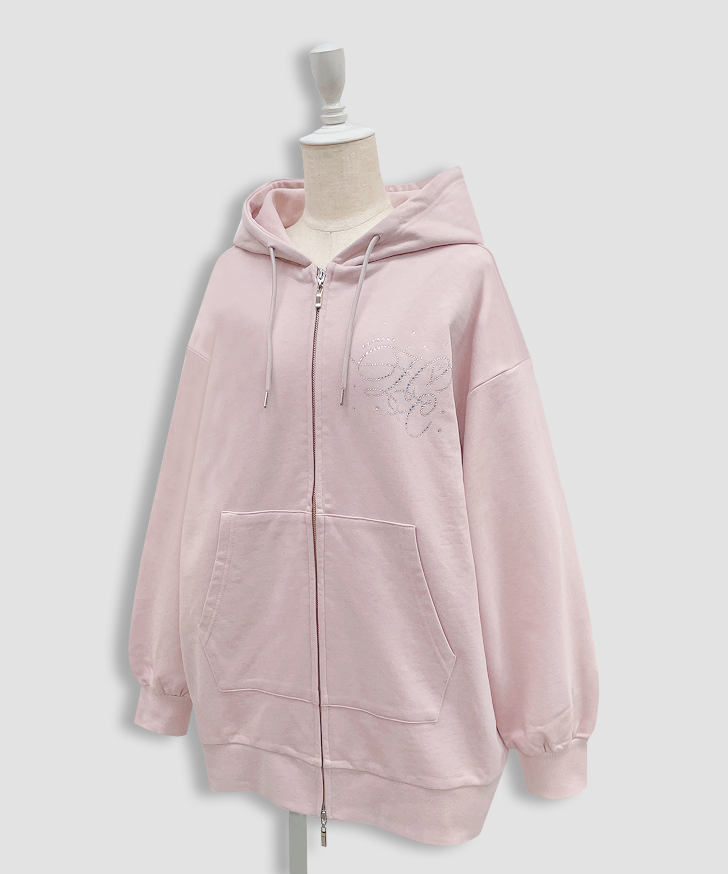 羽ビジュージップパーカー