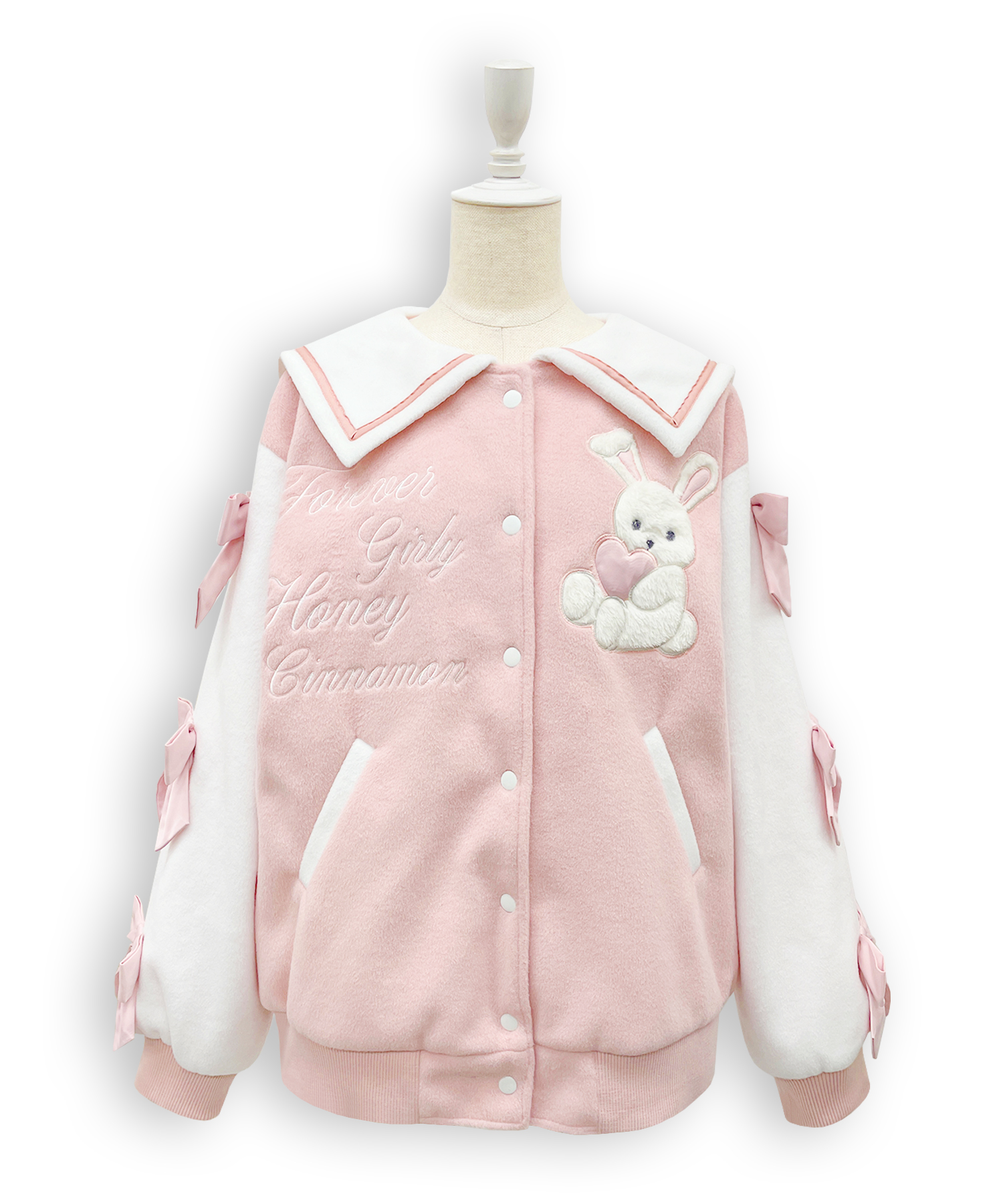 袖リボンハニーちゃんアップリケスタジャン – BUNNY APARTMENT