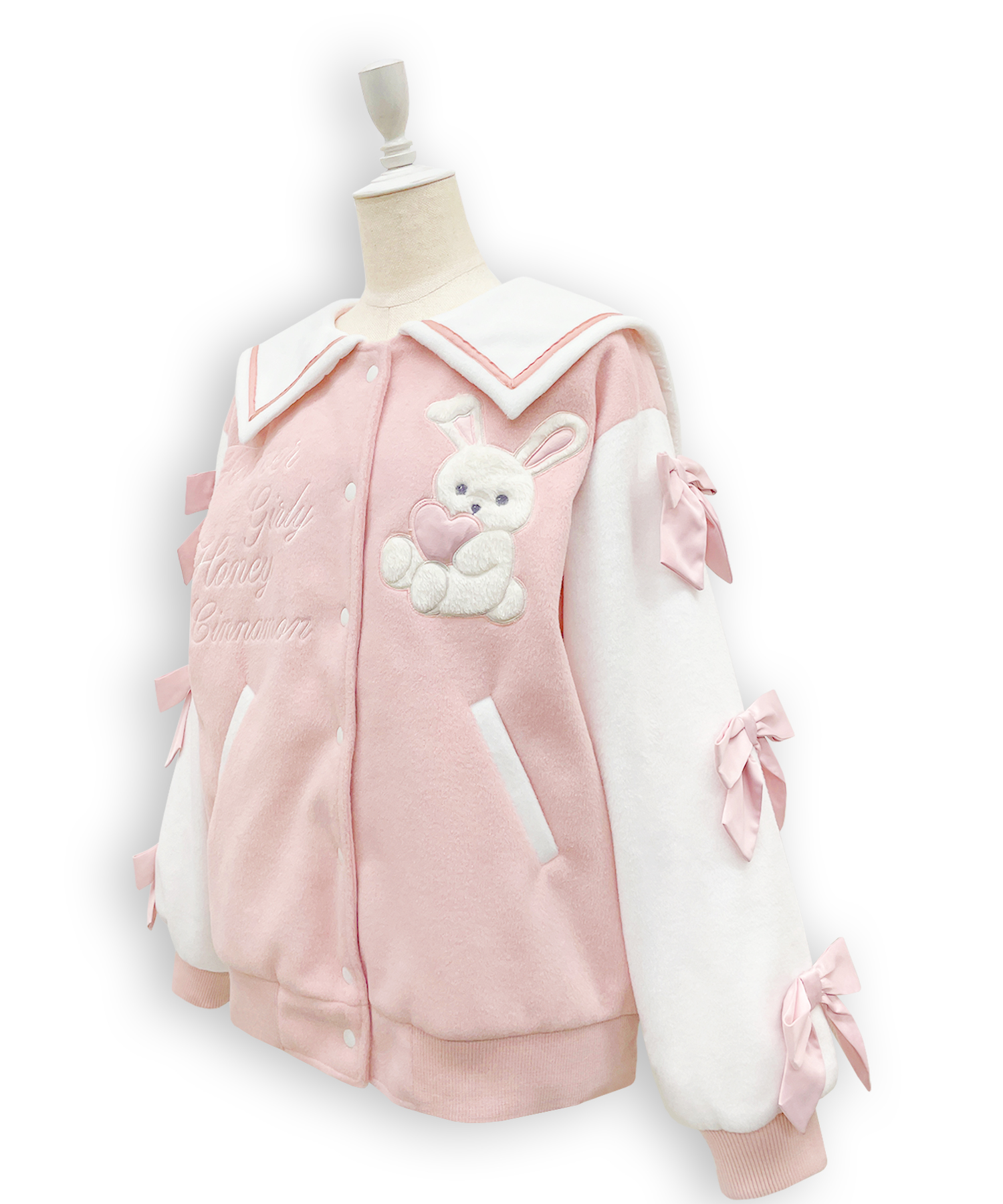 袖リボンハニーちゃんアップリケスタジャン – BUNNY APARTMENT