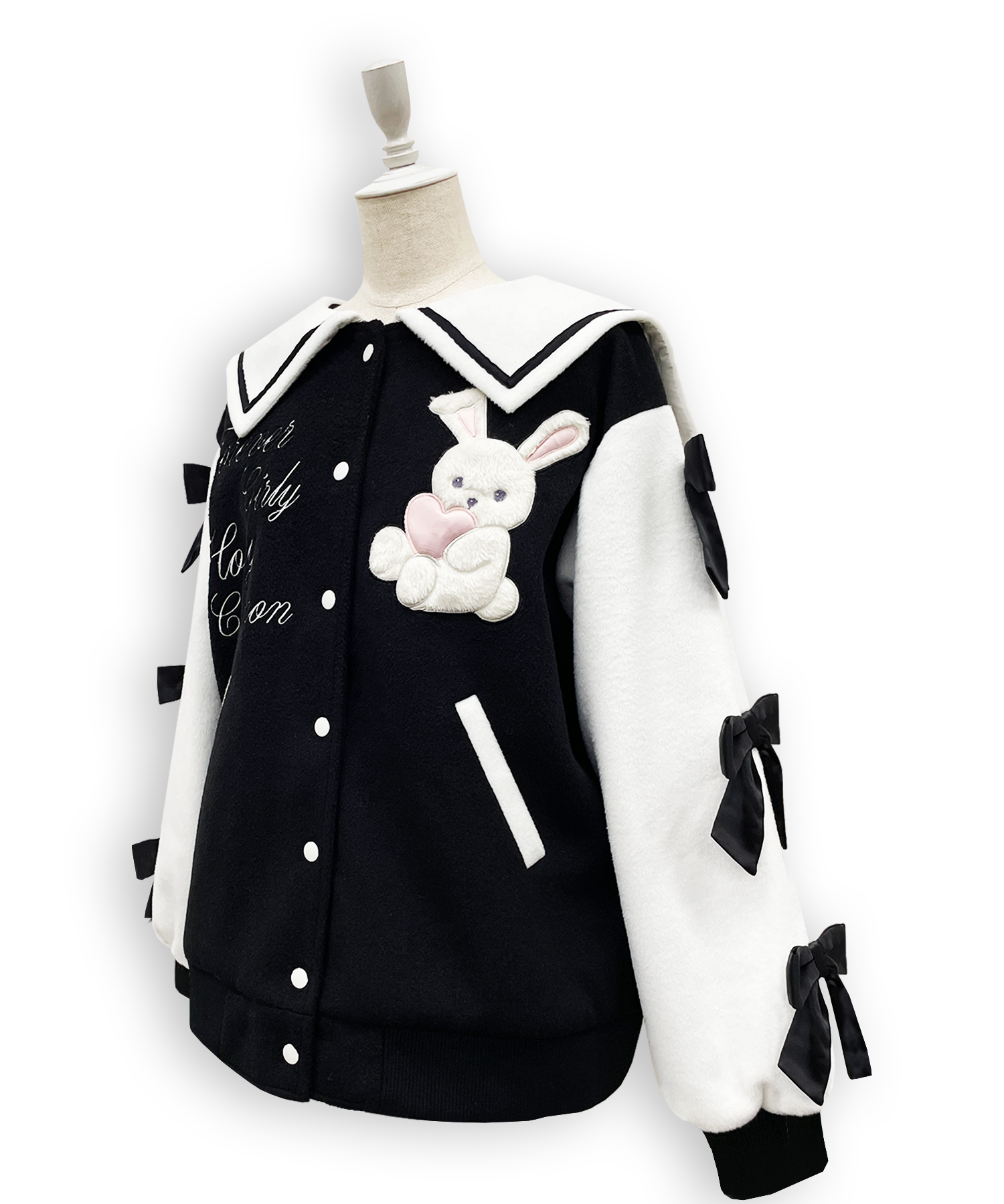 袖リボンハニーちゃんアップリケスタジャン – BUNNY APARTMENT