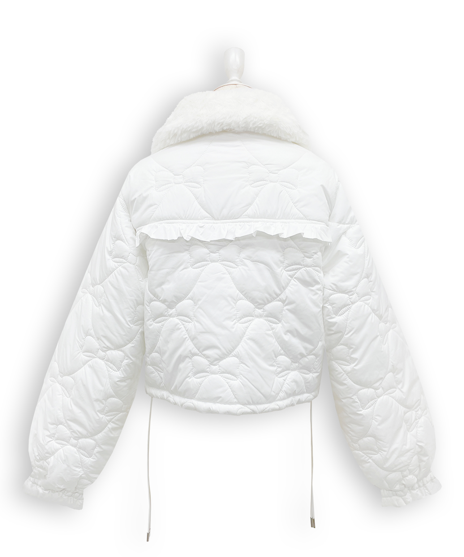 リボンキルティングショート中綿ジャケット