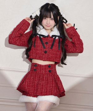 ツイードファーショートジャケット