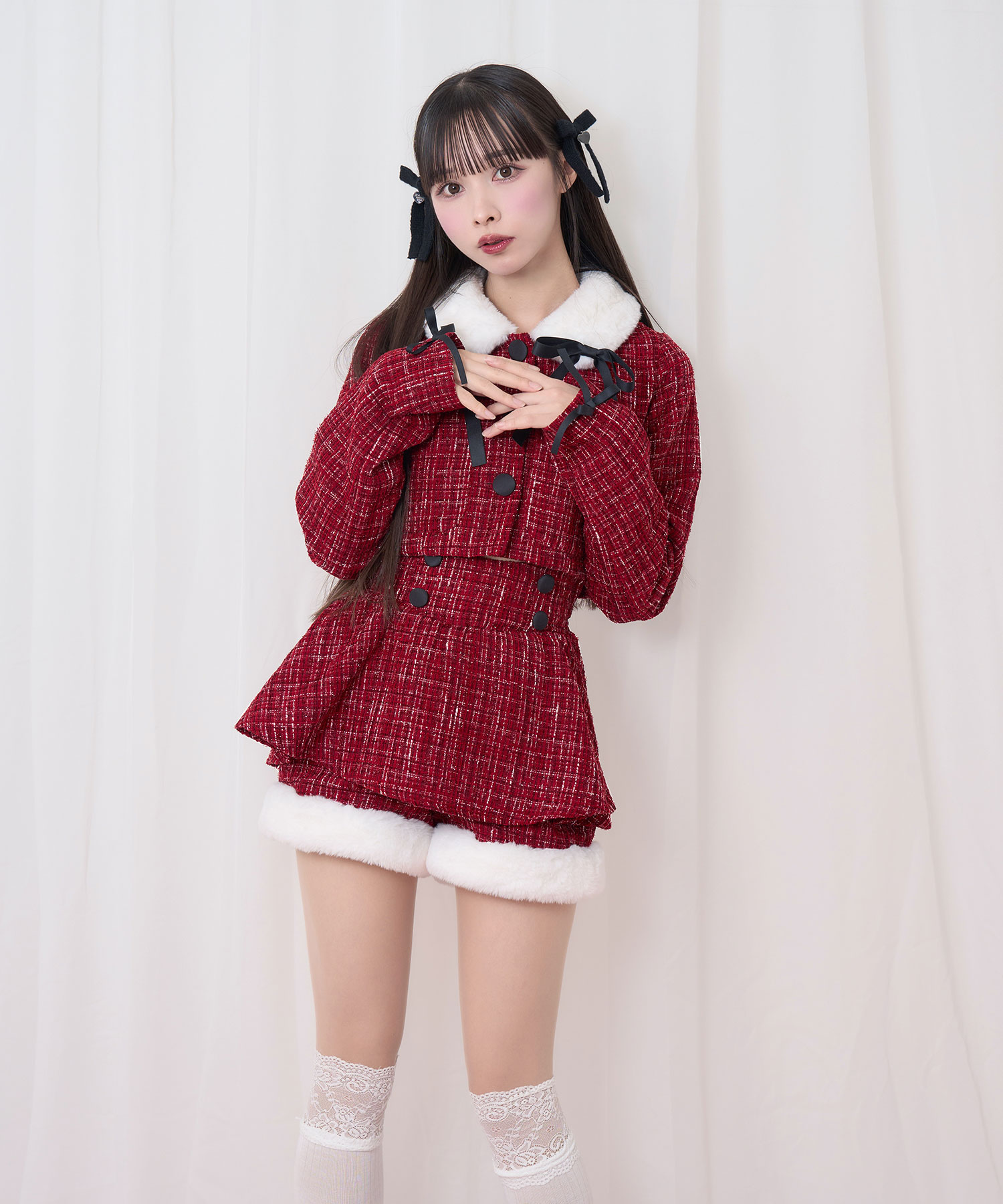 ツイードファーショートジャケット