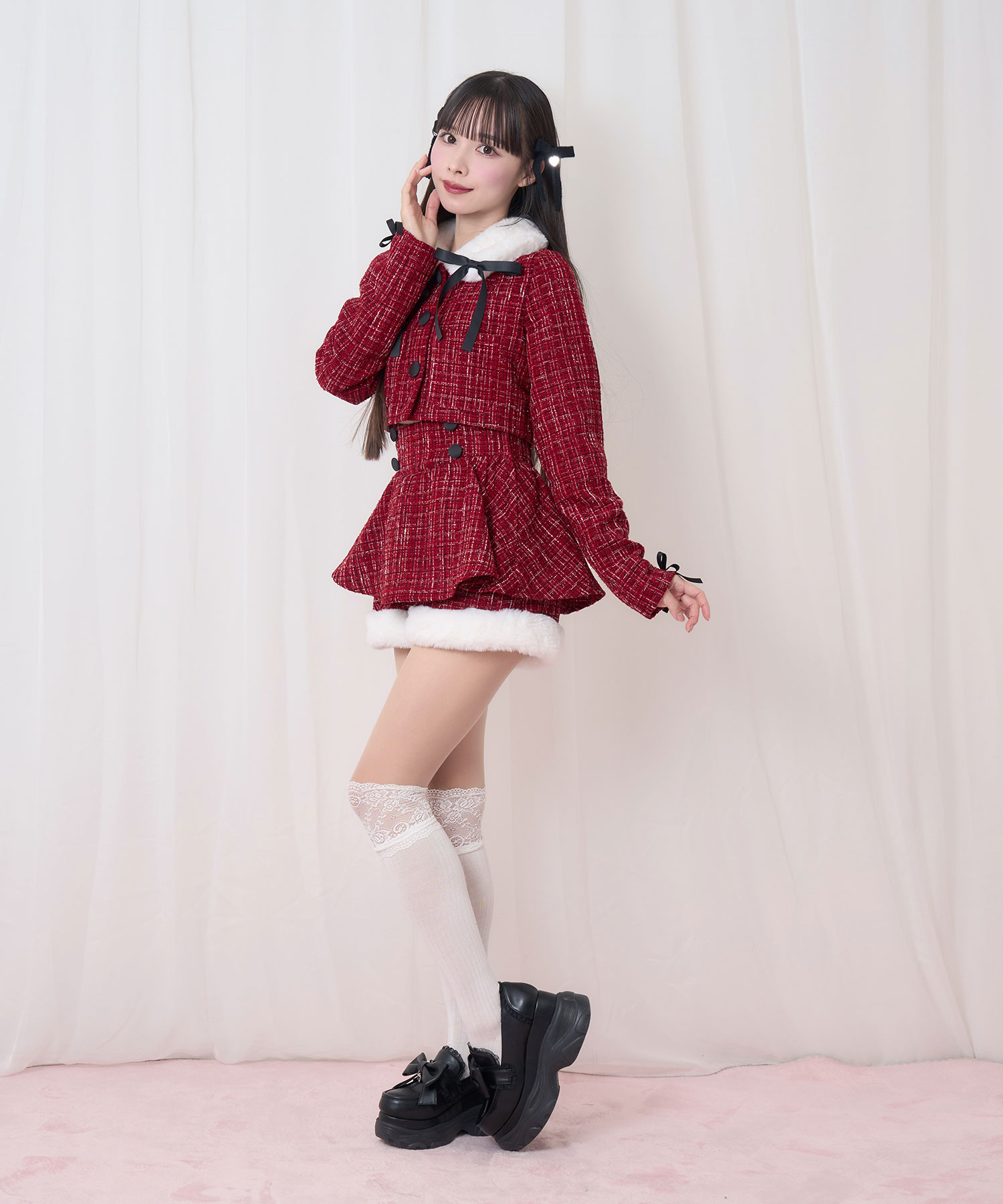 ツイードファーショートジャケット