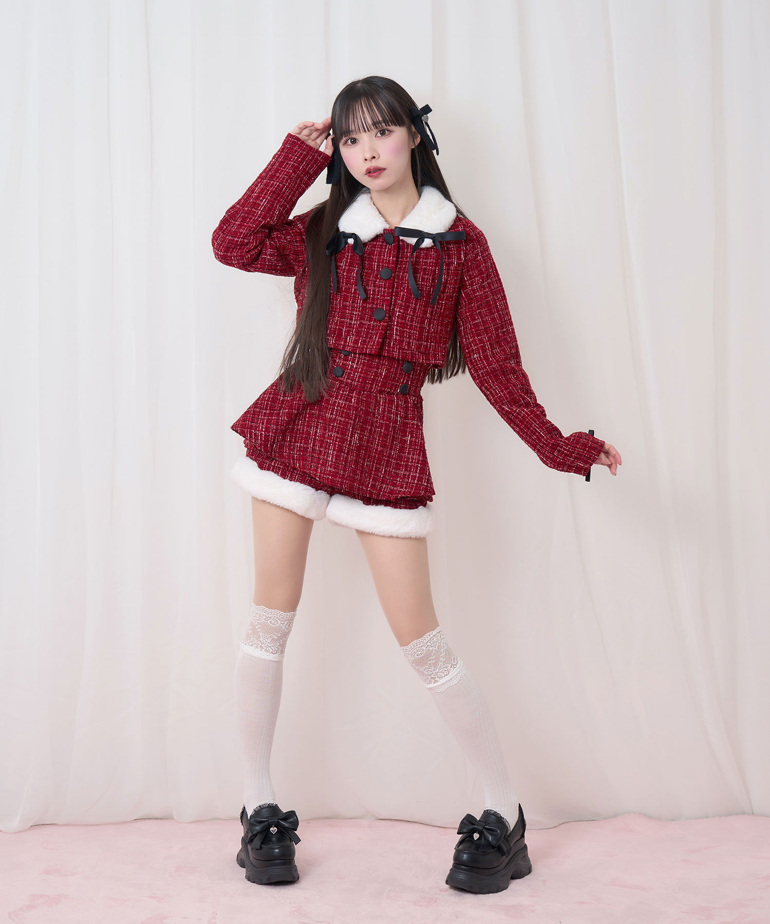 ツイードファーショートジャケット