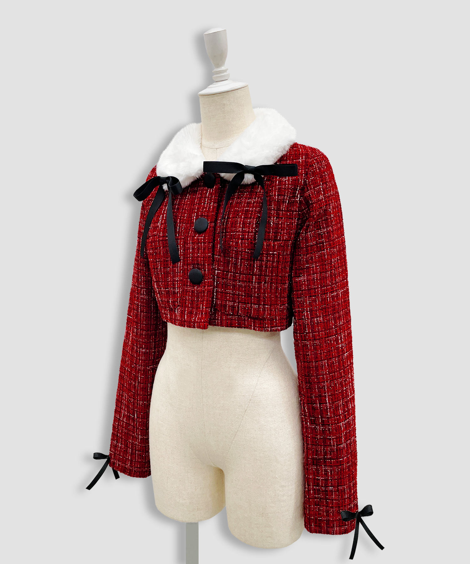 ツイードファーショートジャケット