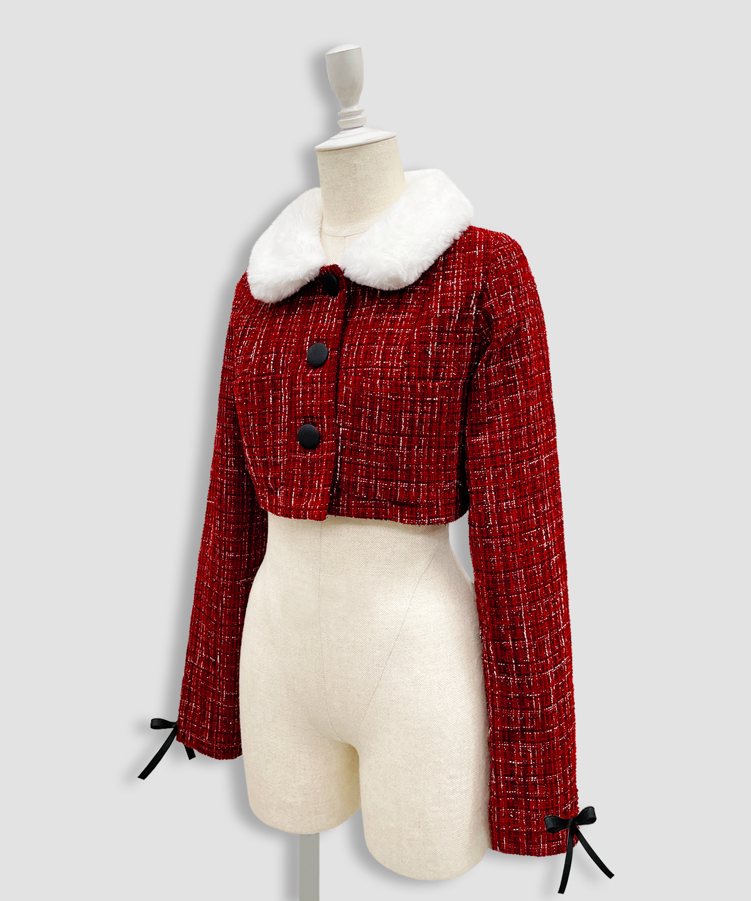 ツイードファーショートジャケット