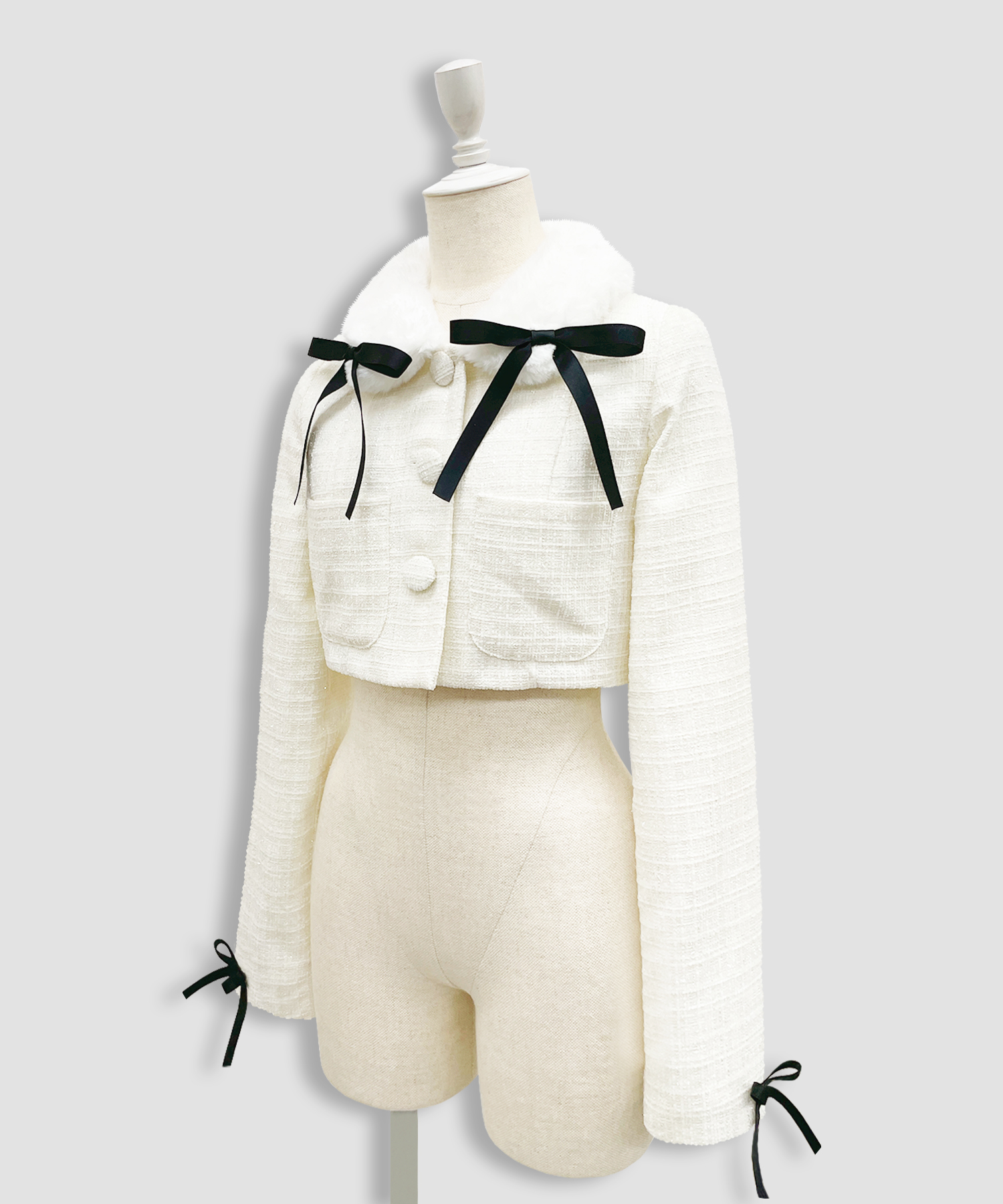 ツイードファーショートジャケット