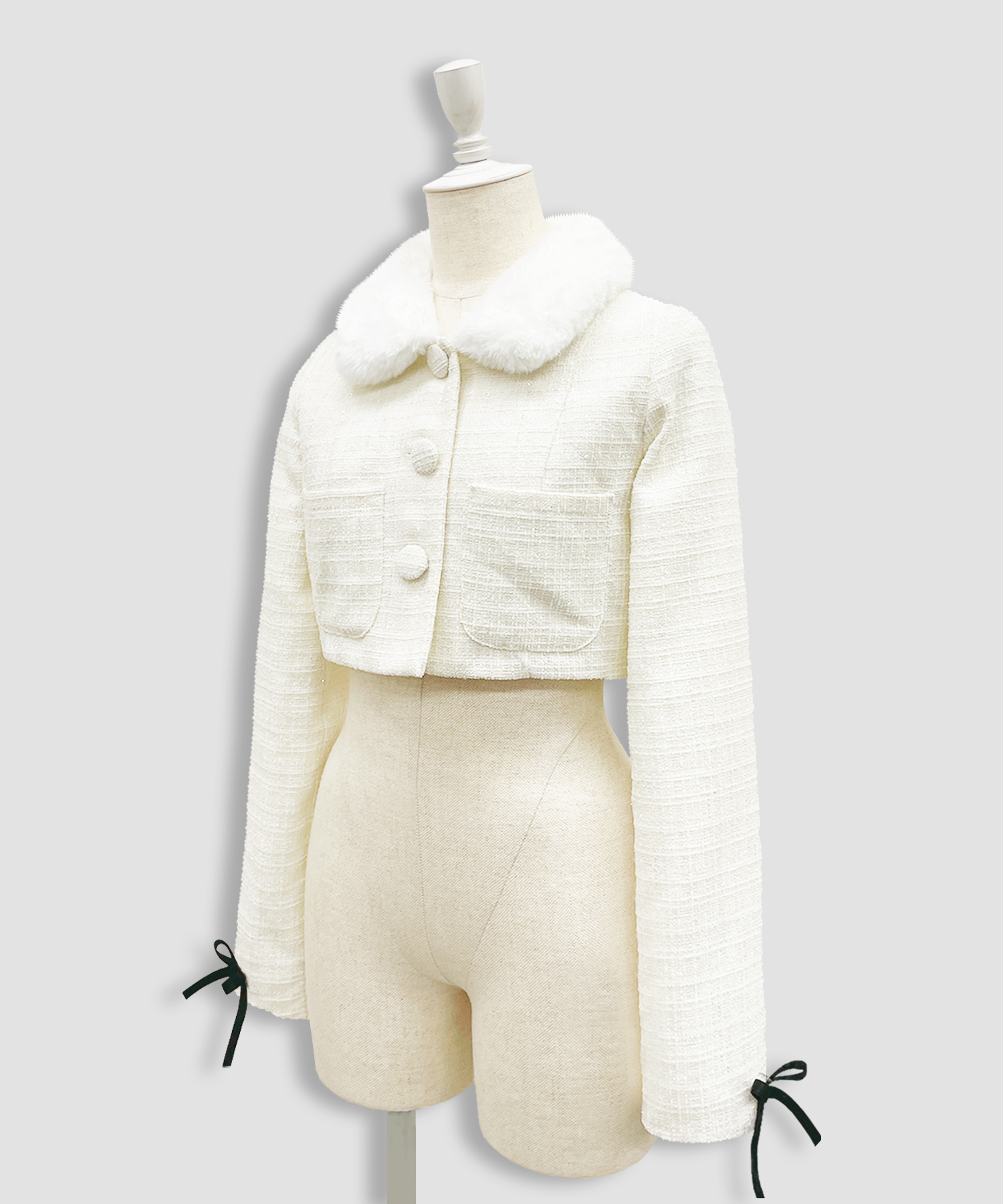 ツイードファーショートジャケット