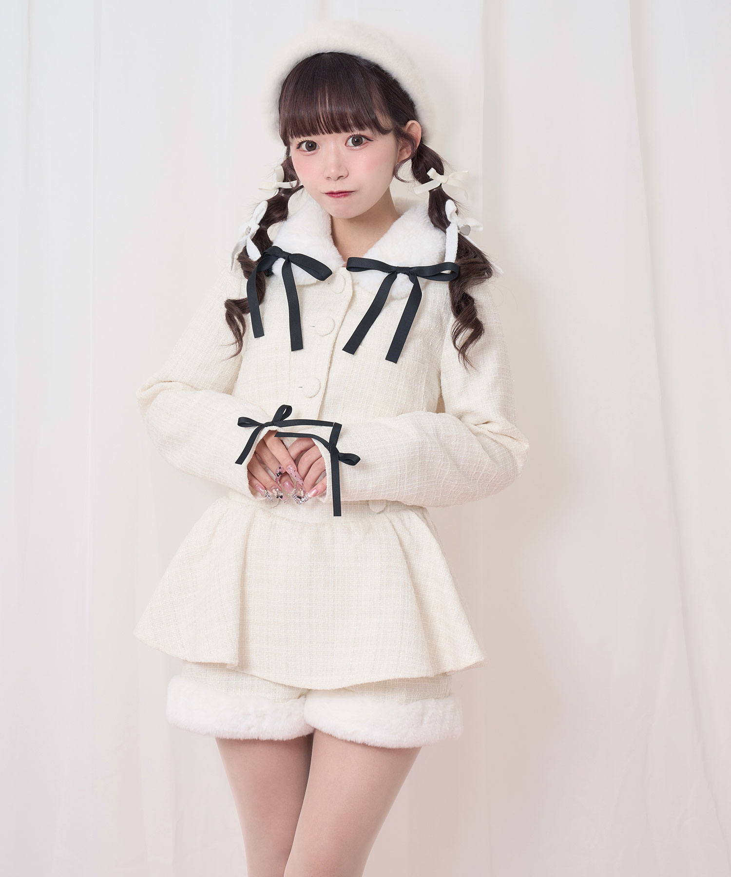 ツイードファーショートジャケット