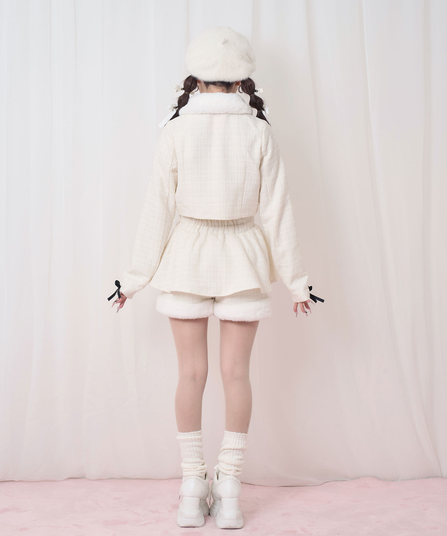 ツイードファーショートジャケット