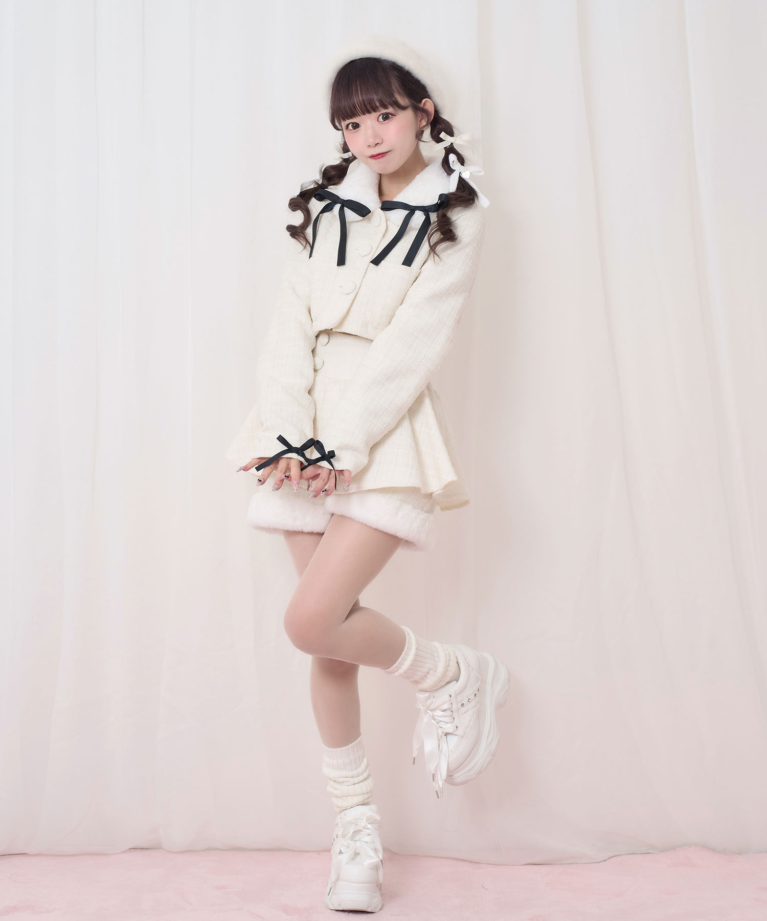 ツイードファーショートジャケット