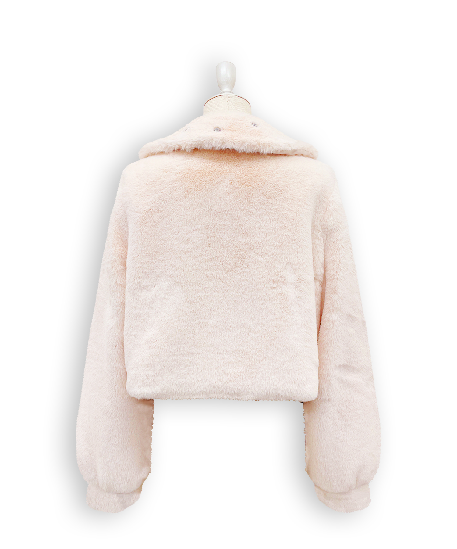 ビジュー衿エコファーリボンコート