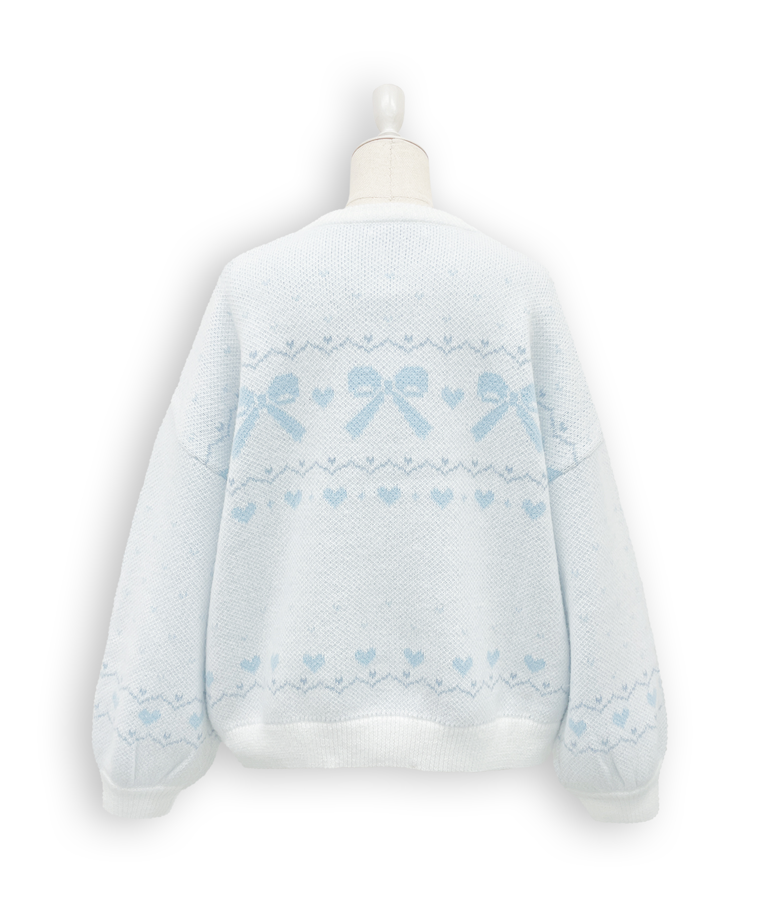 リボンジャガードオーバーニット