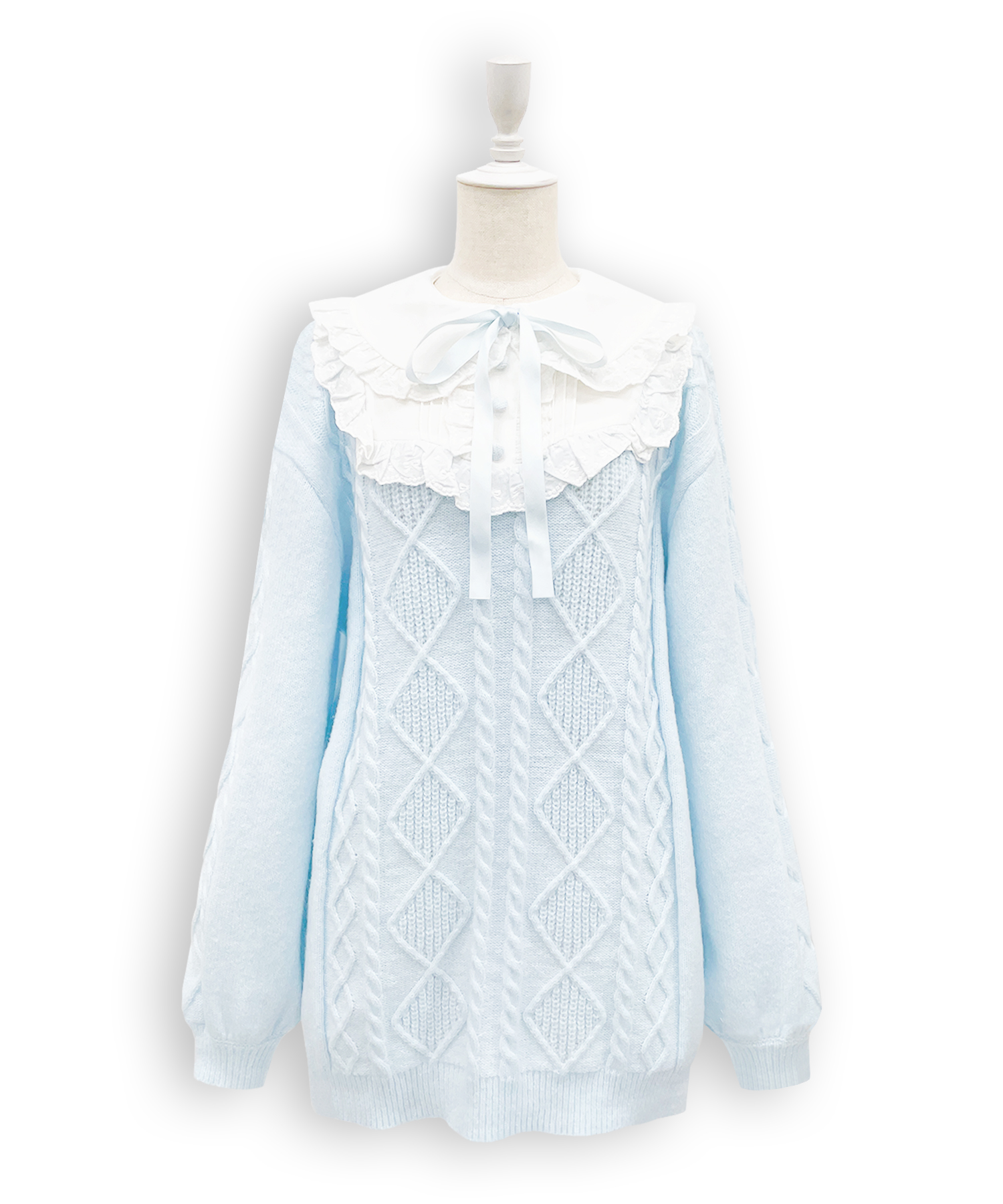 配色ヨークコットンレースニットワンピース – BUNNY APARTMENT