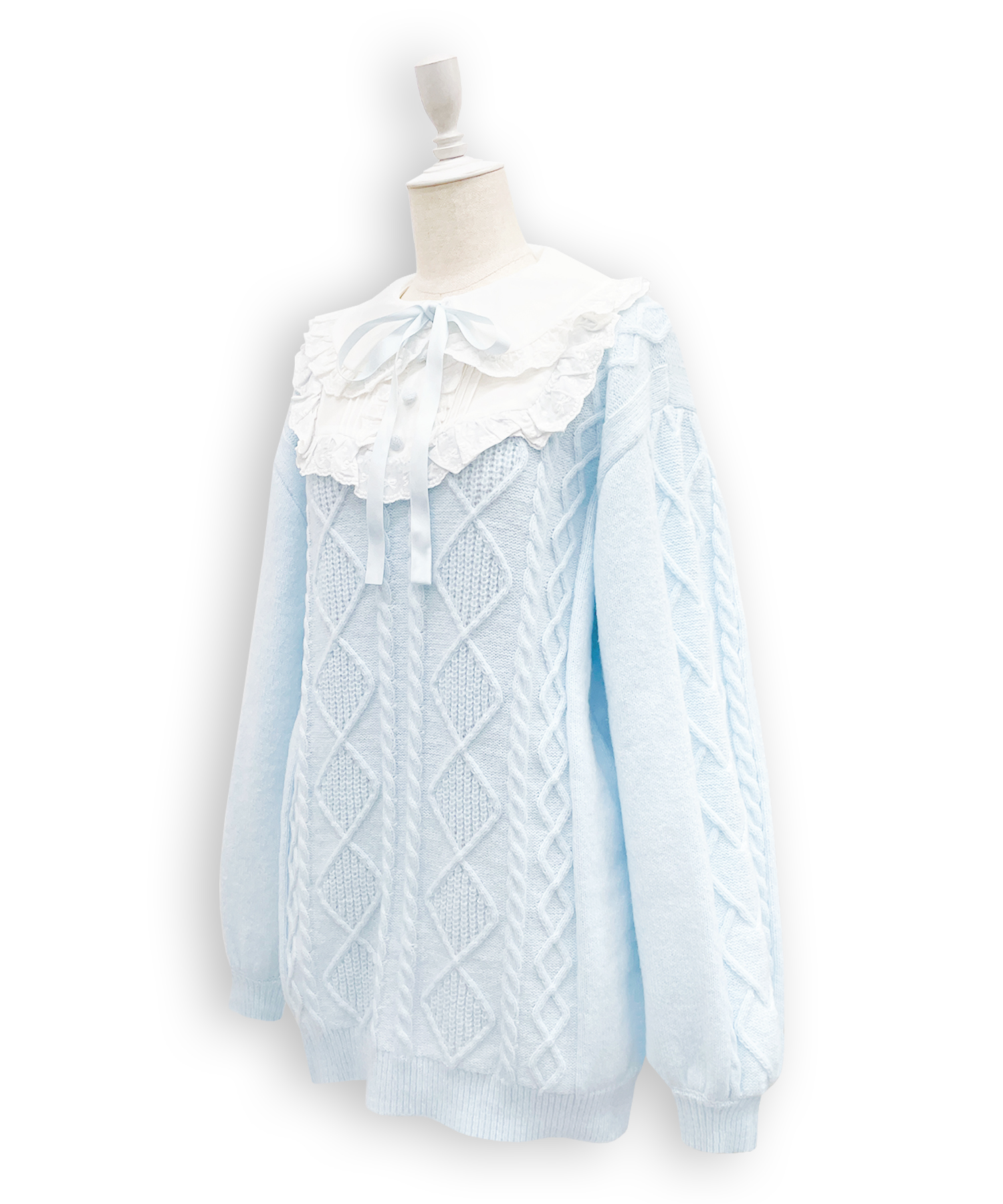 配色ヨークコットンレースニットワンピース – BUNNY APARTMENT