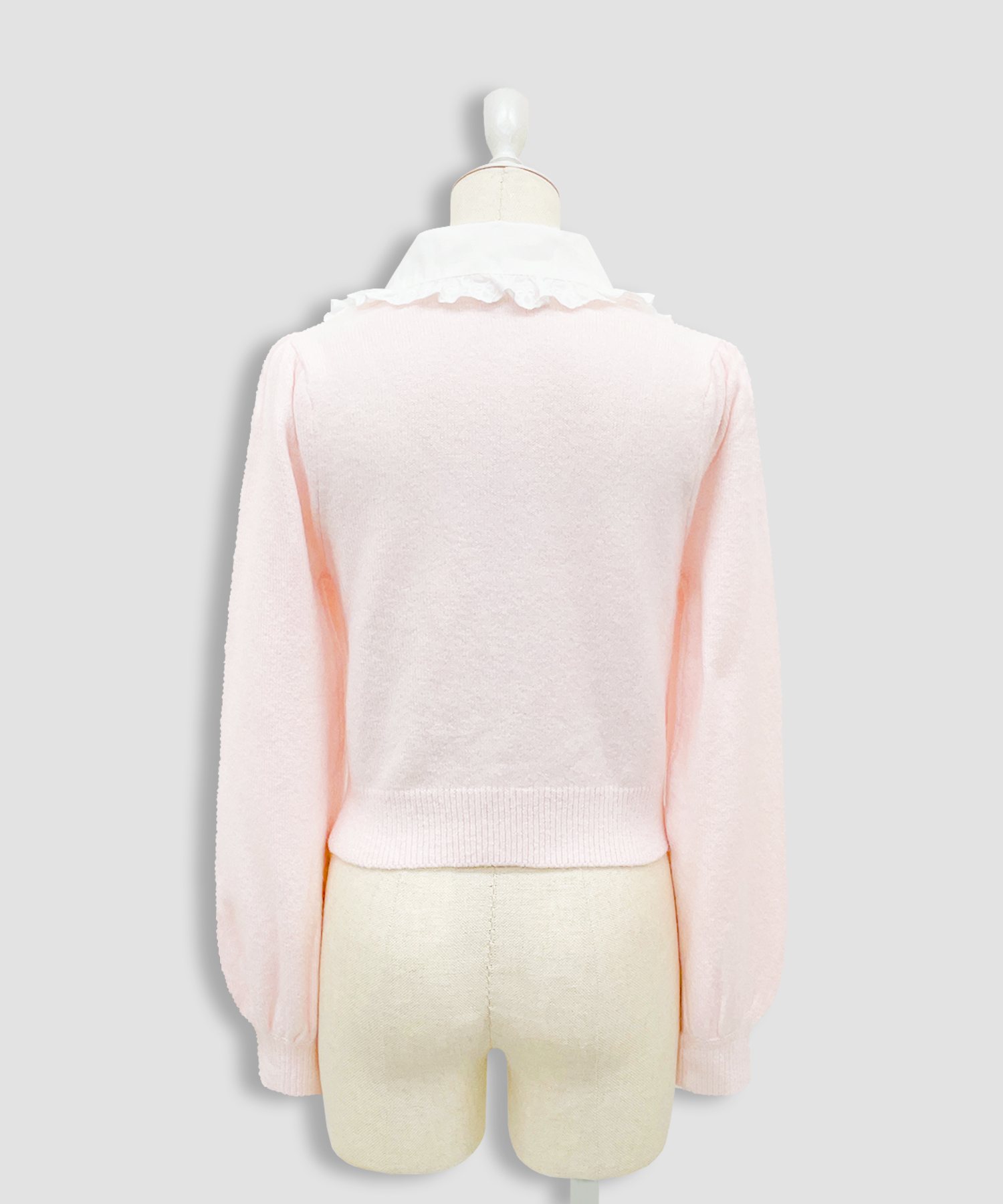 ヨーク切替コットンレースニットトップス