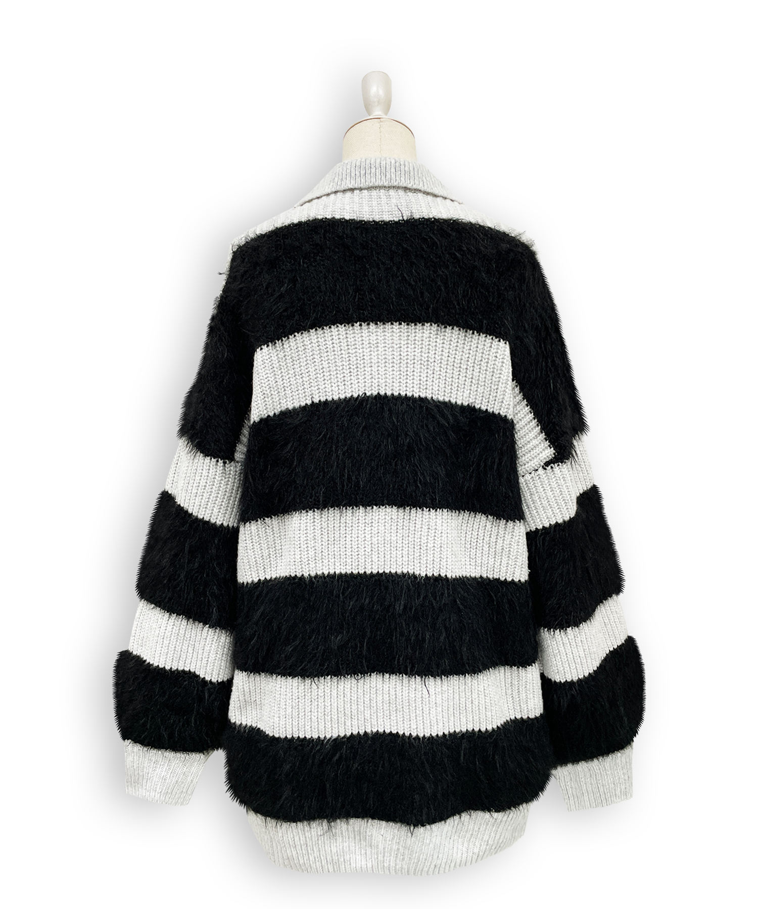 襟付きボーダーニットワンピ