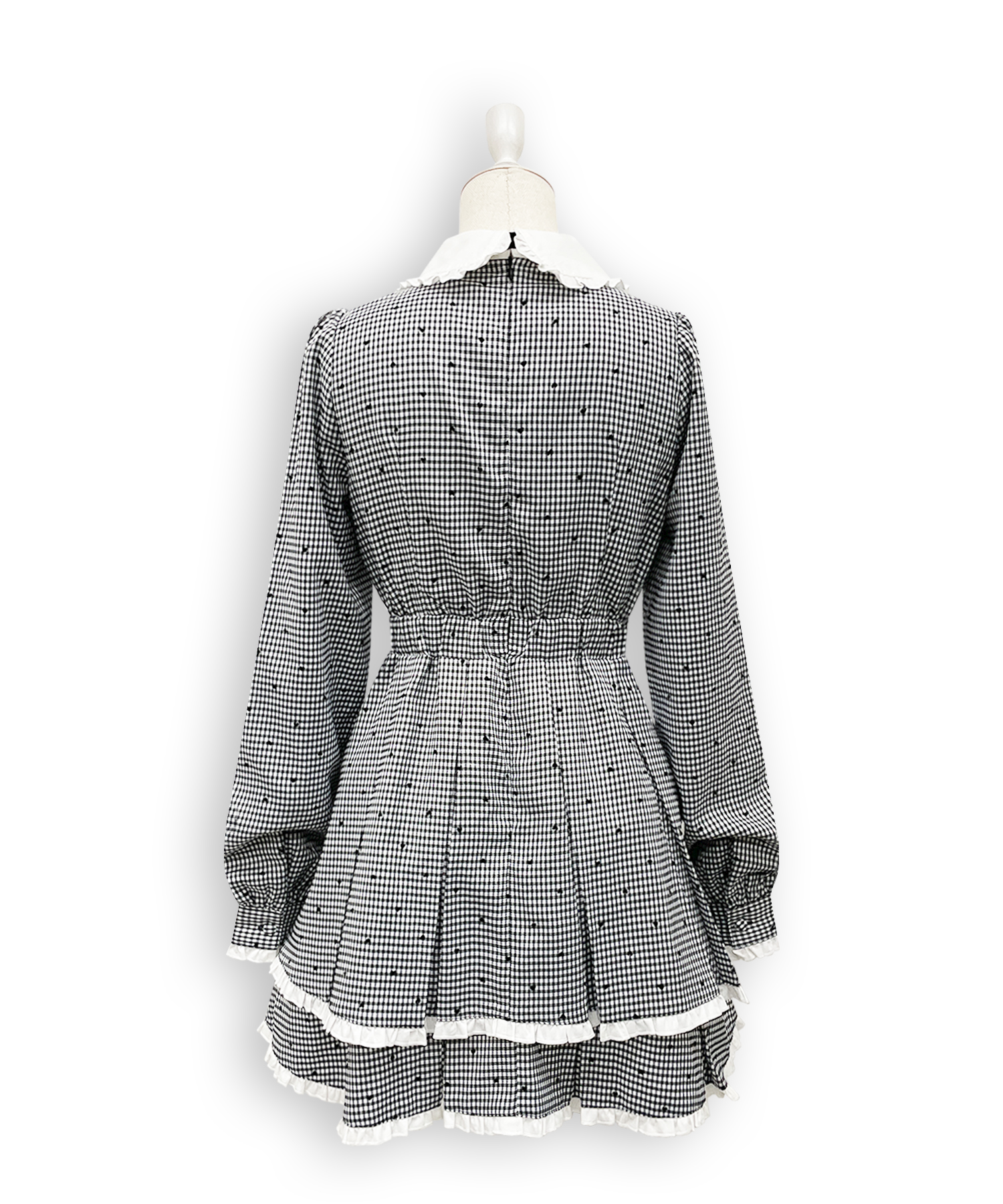 ベロアリボン配色ヨークワンピース