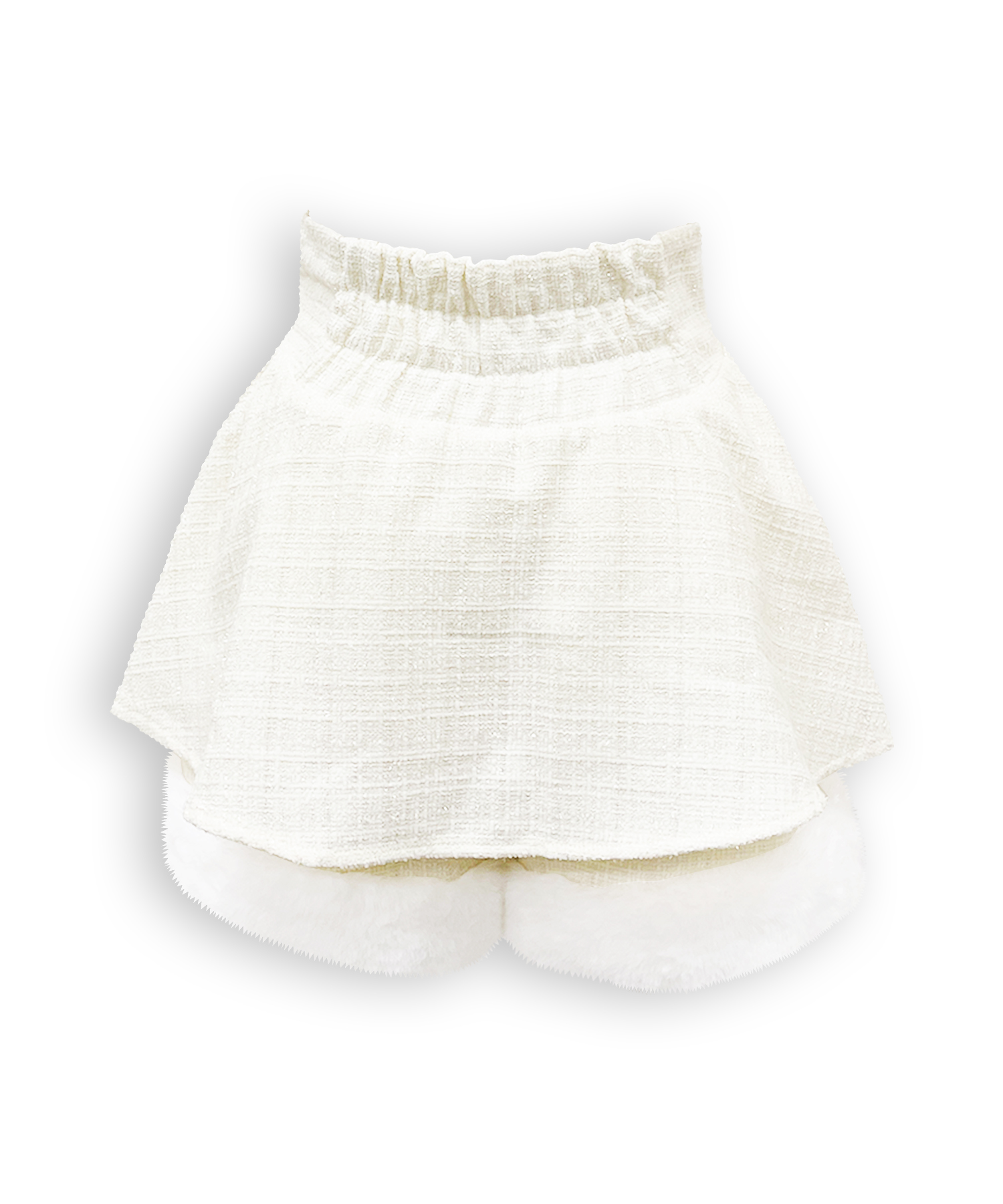 裾ファーツイードペプラムショートパンツ