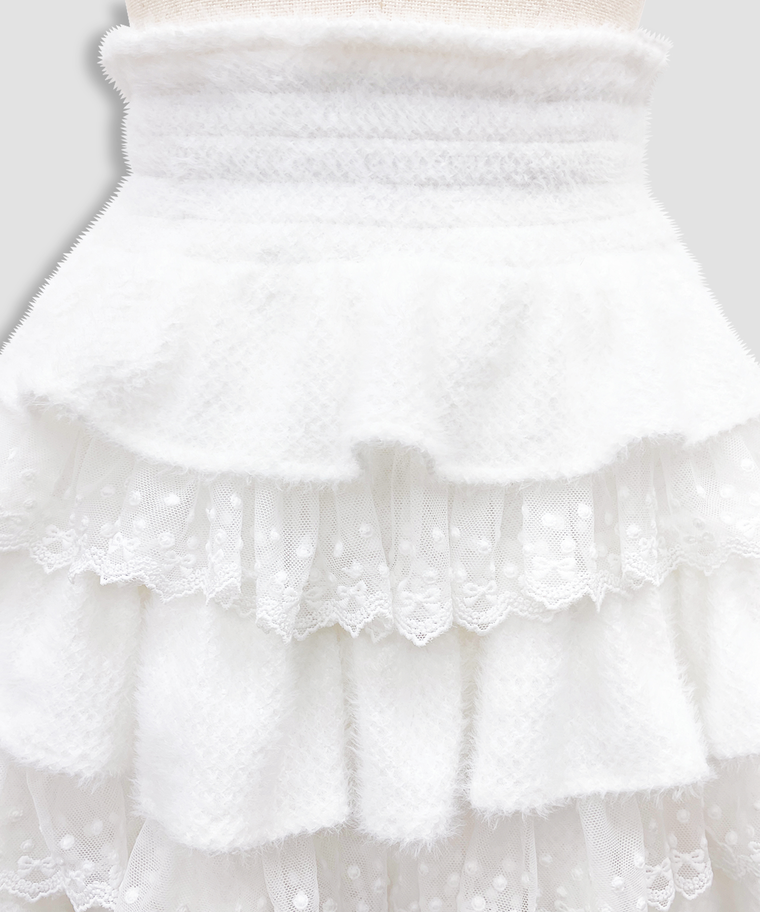 ポイントレースティアードスカート