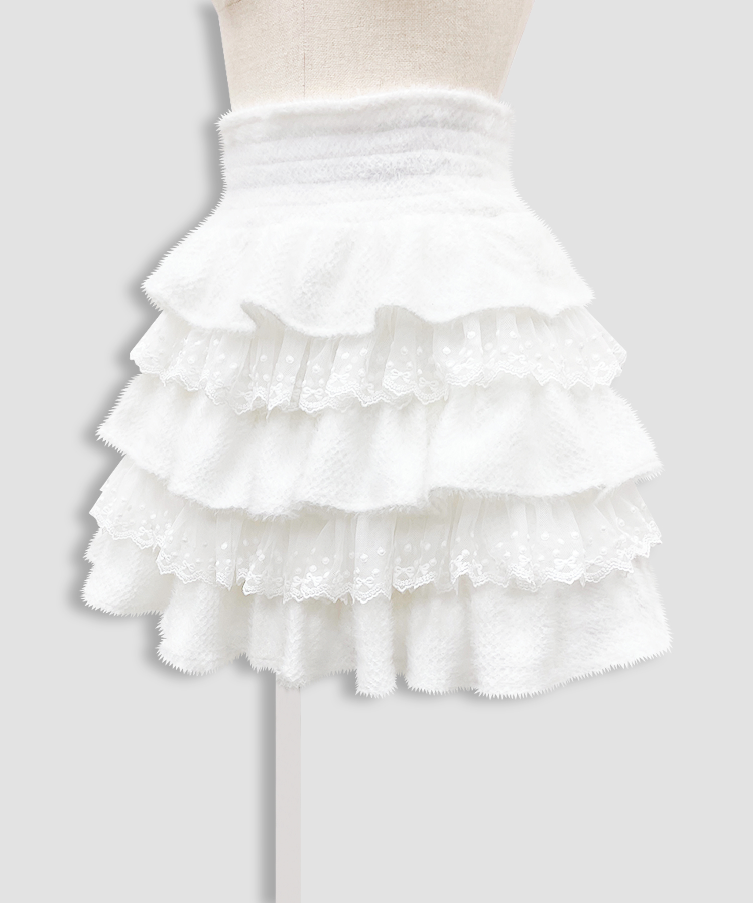 ポイントレースティアードスカート