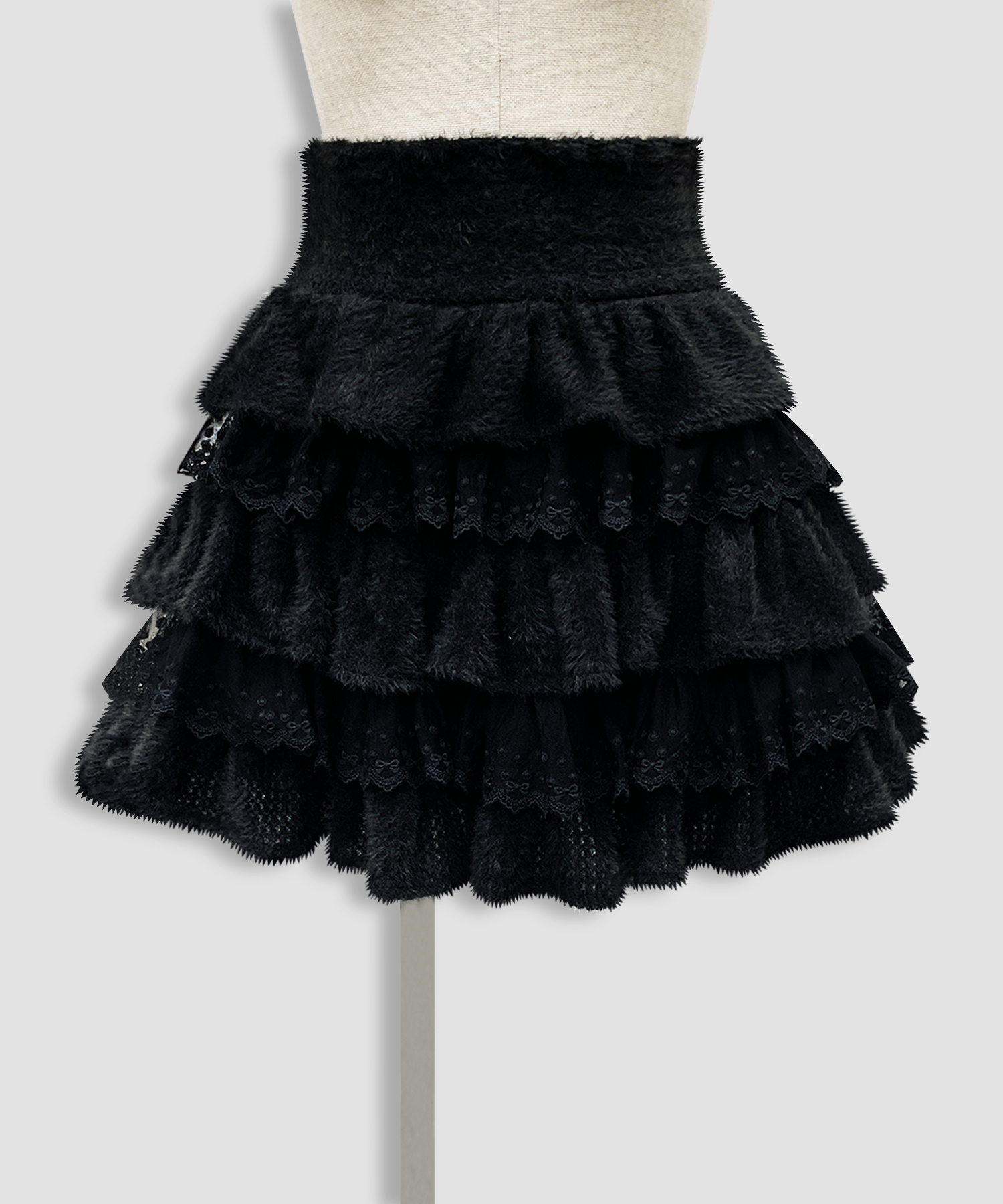 ポイントレースティアードスカート