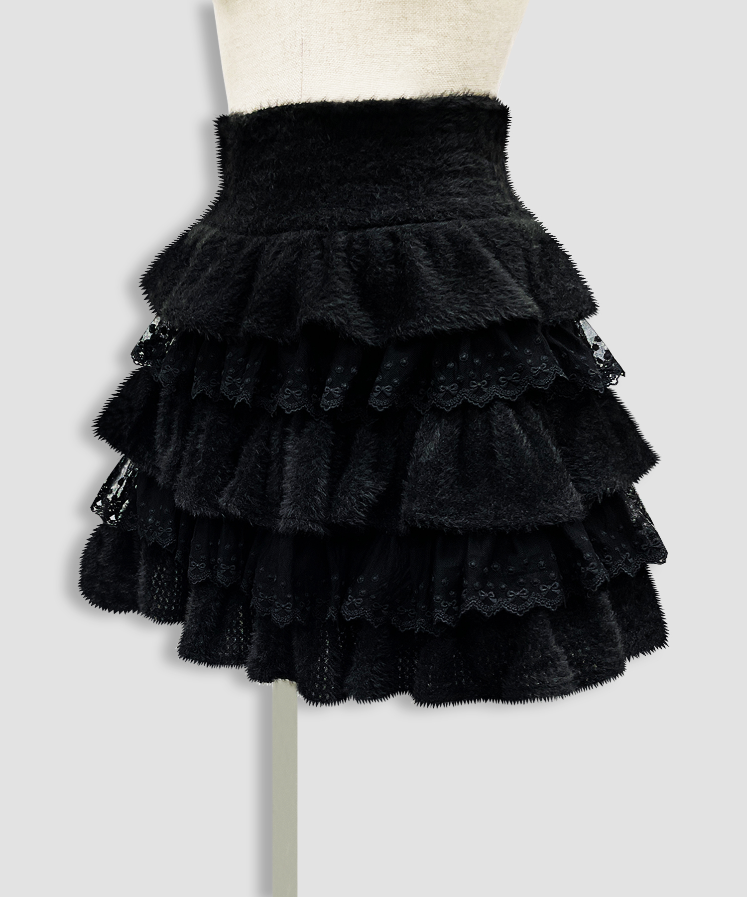 ポイントレースティアードスカート