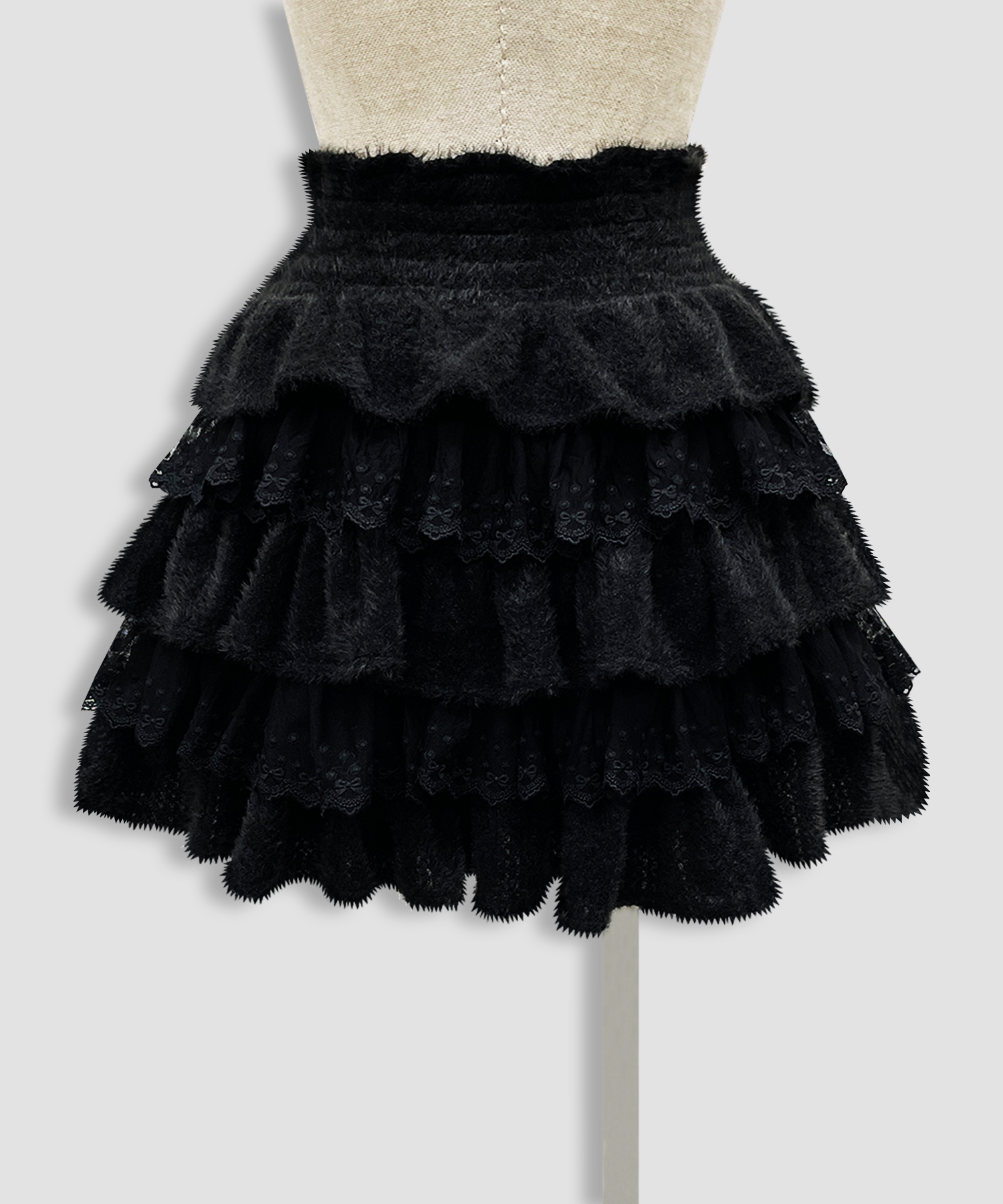 ポイントレースティアードスカート