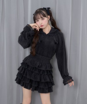 ポイントレースティアードスカート