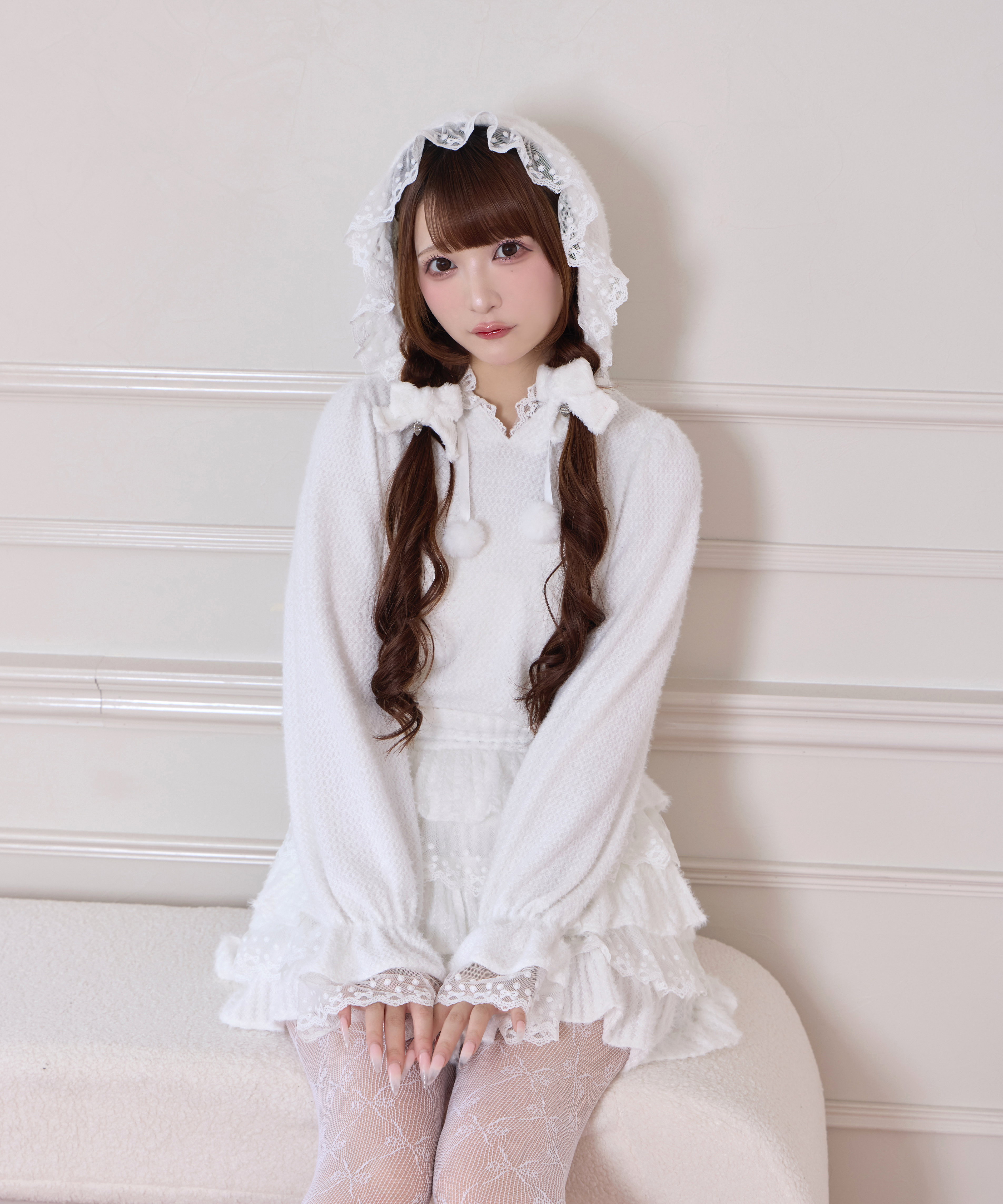 ポイントレースティアードスカート