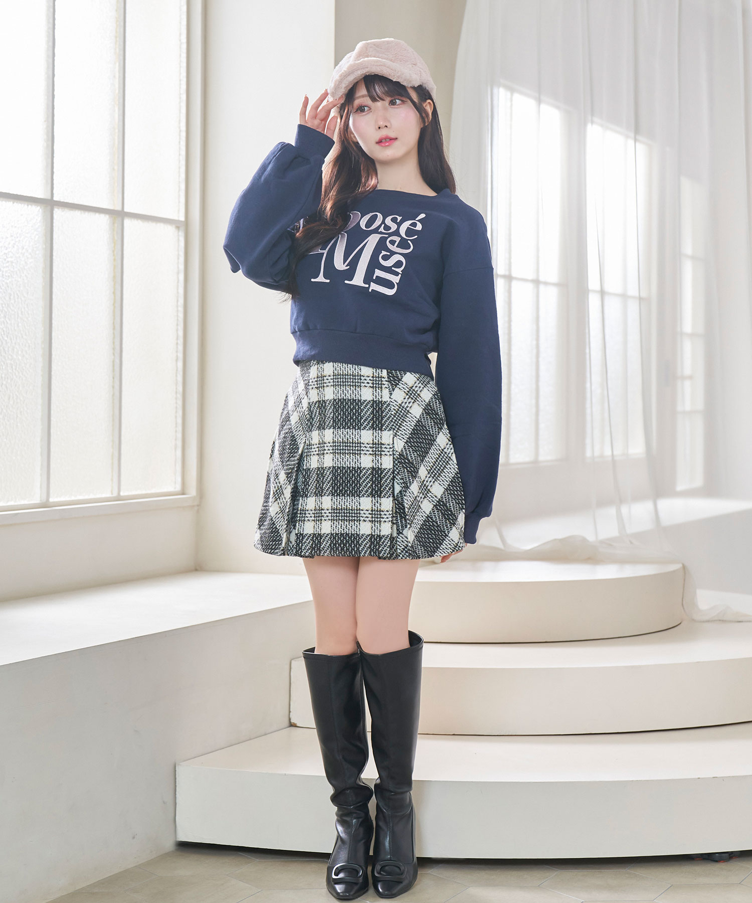 【Special Gift Fair】 tweed check mini skirt