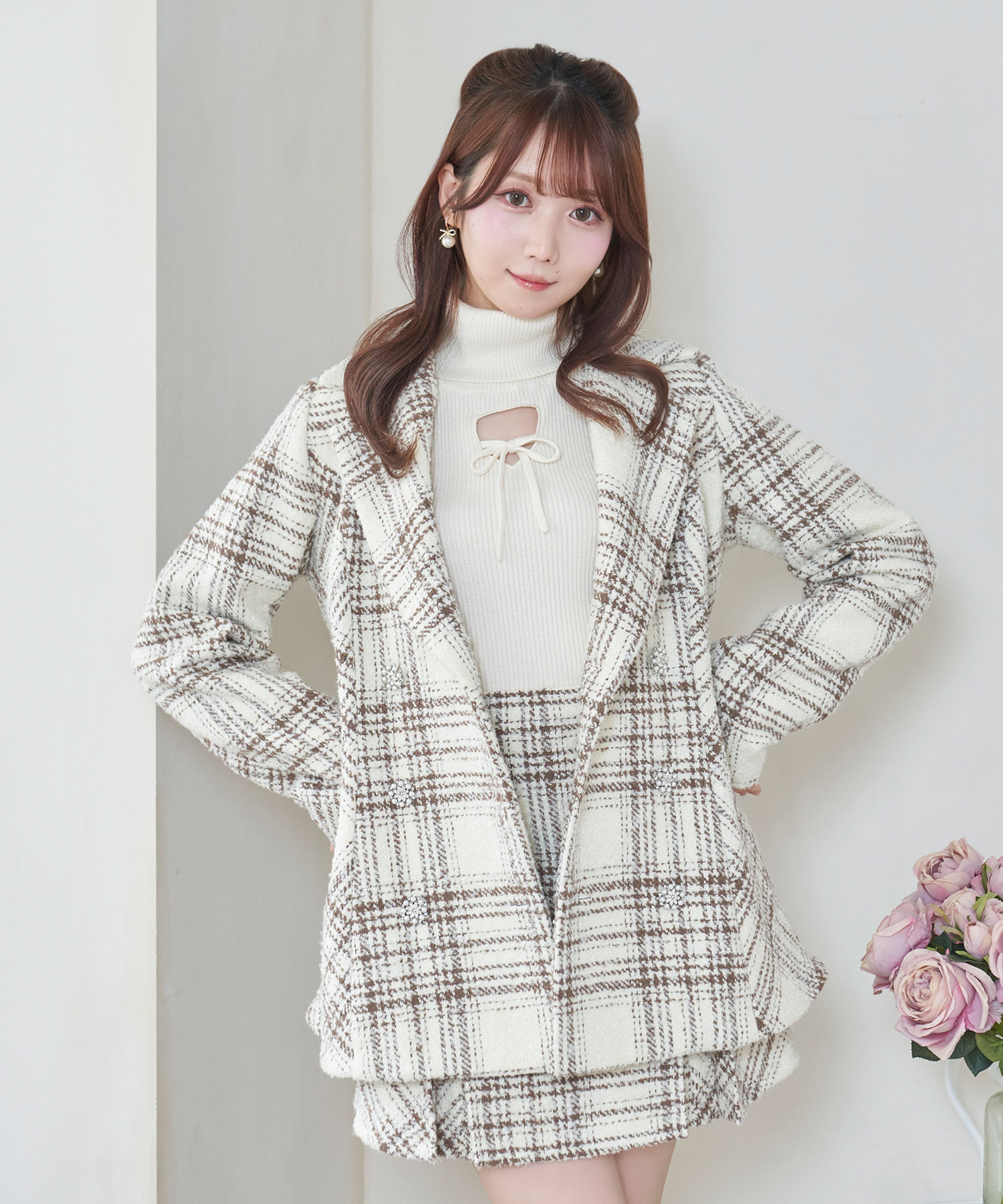 【Special Gift Fair】tweed check jacket
